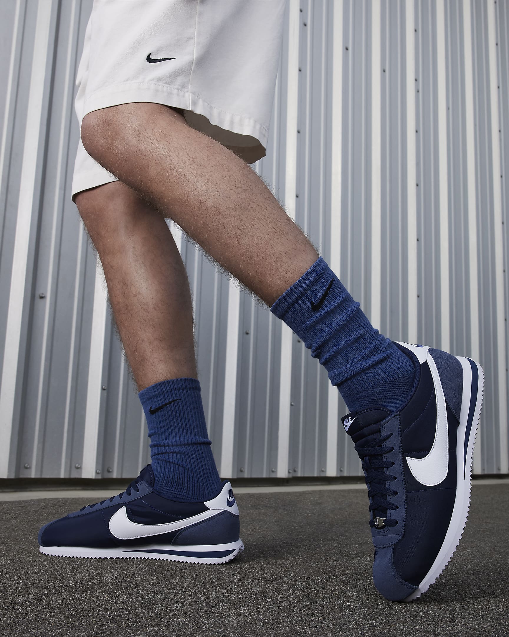 Nike Cortez Textile Men's Shoes - Midnight Navy/White