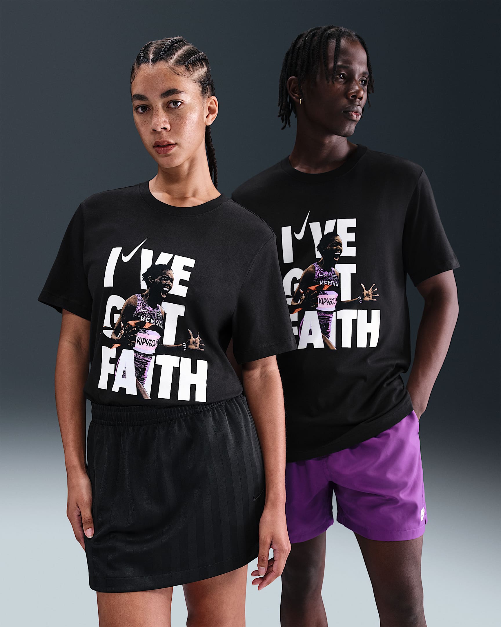 Faith Men's Running T-Shirt - Black/Chile Red