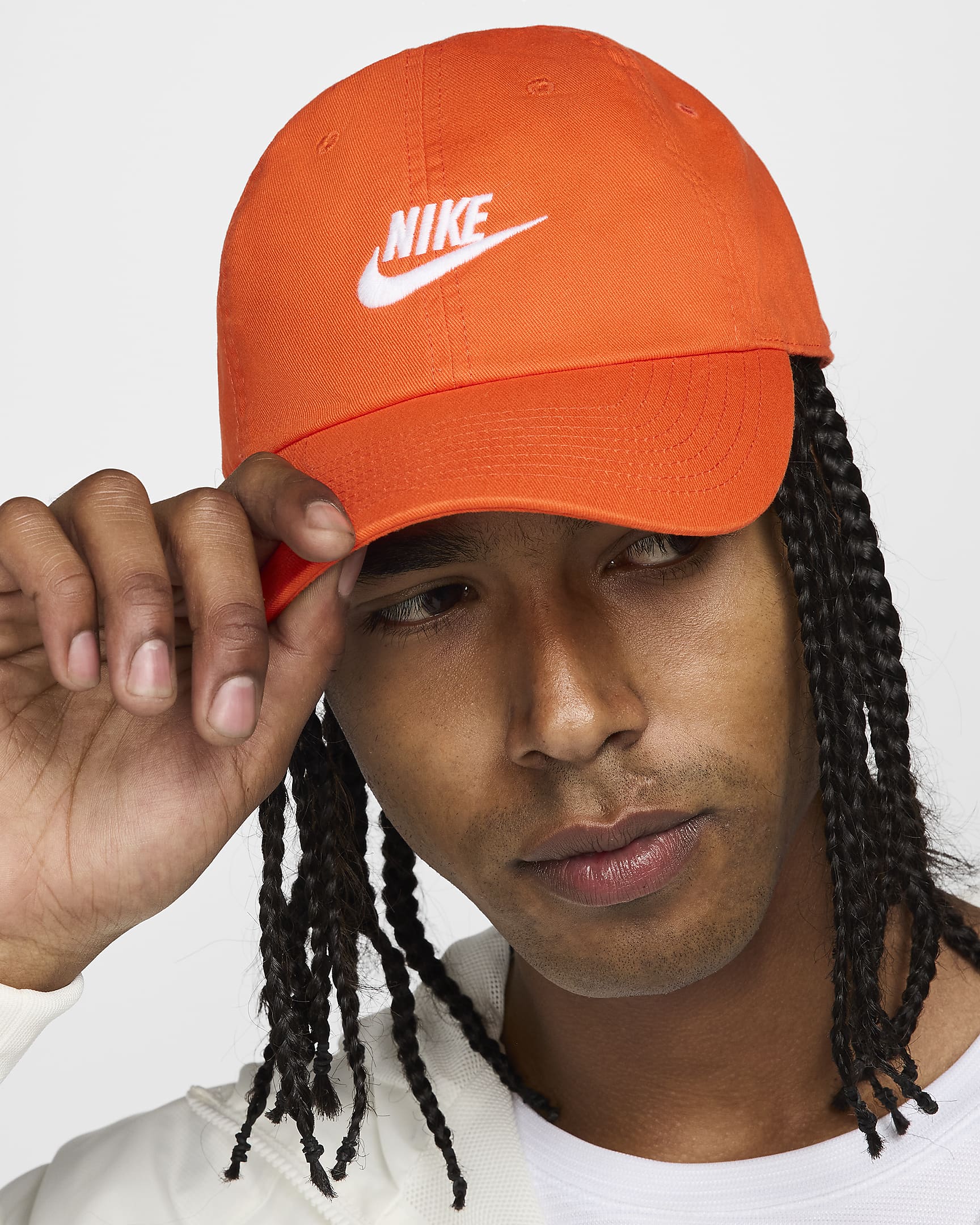 Nike Club Unstructured Futura Wash Cap - Safety Orange/White