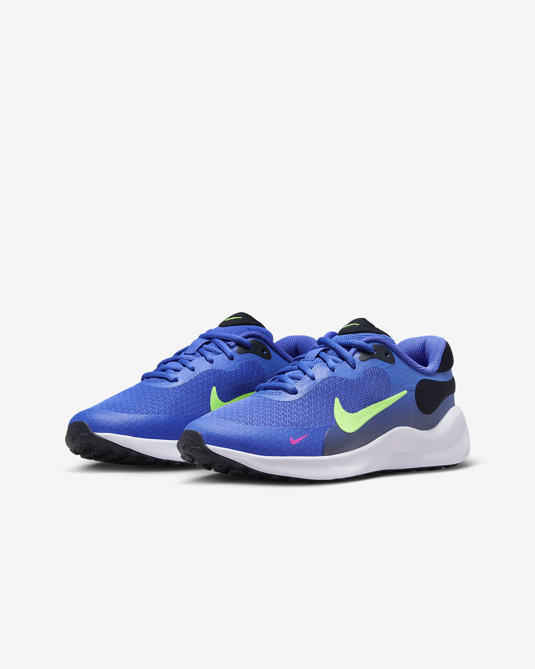 Nike Revolution 7 Older Kids' Running Shoes - Light Ultramarine/Dark Obsidian/White/Lime Blast