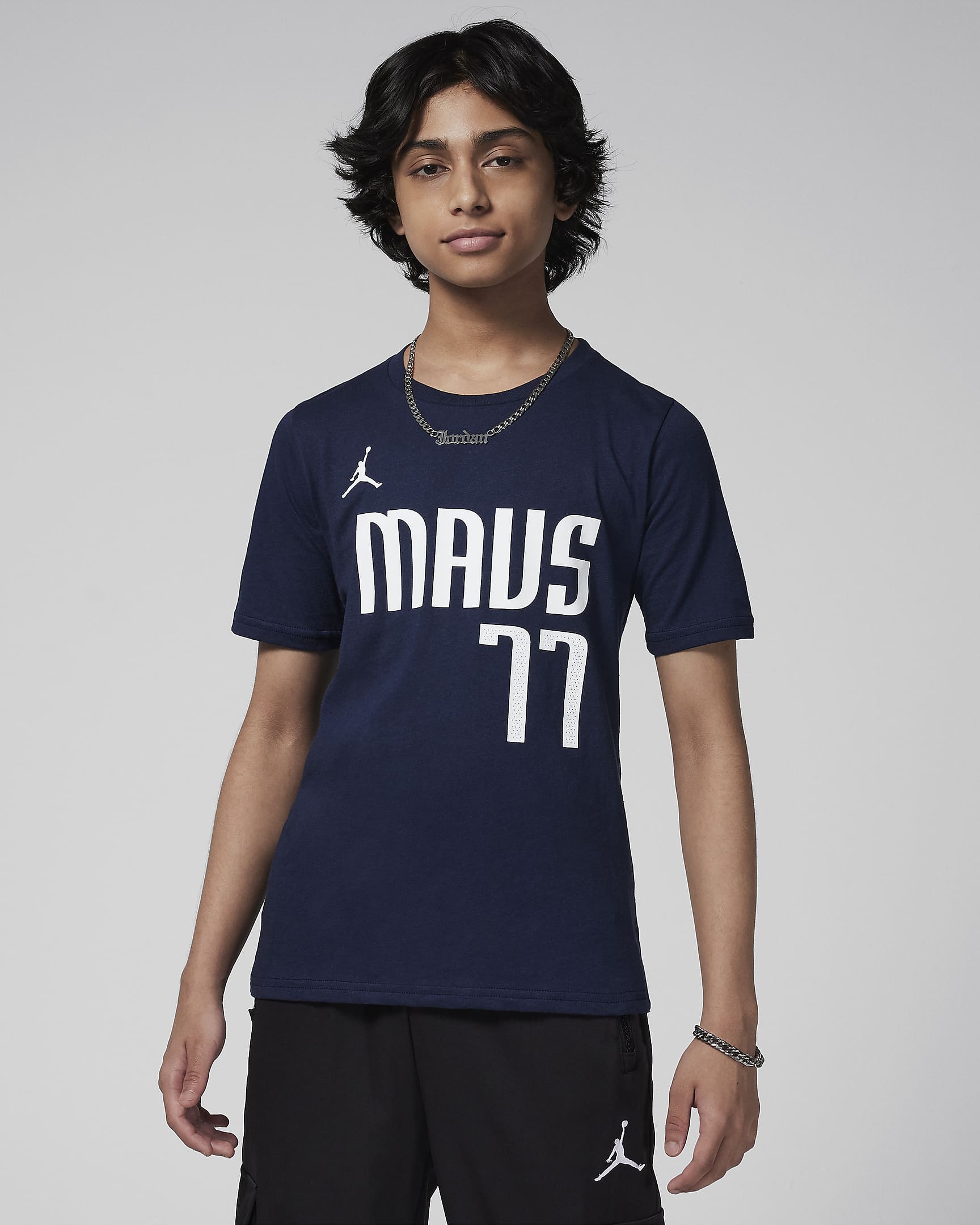 Dallas Mavericks Statement Edition Jordan NBA-T-Shirt für ältere Kinder - College Navy