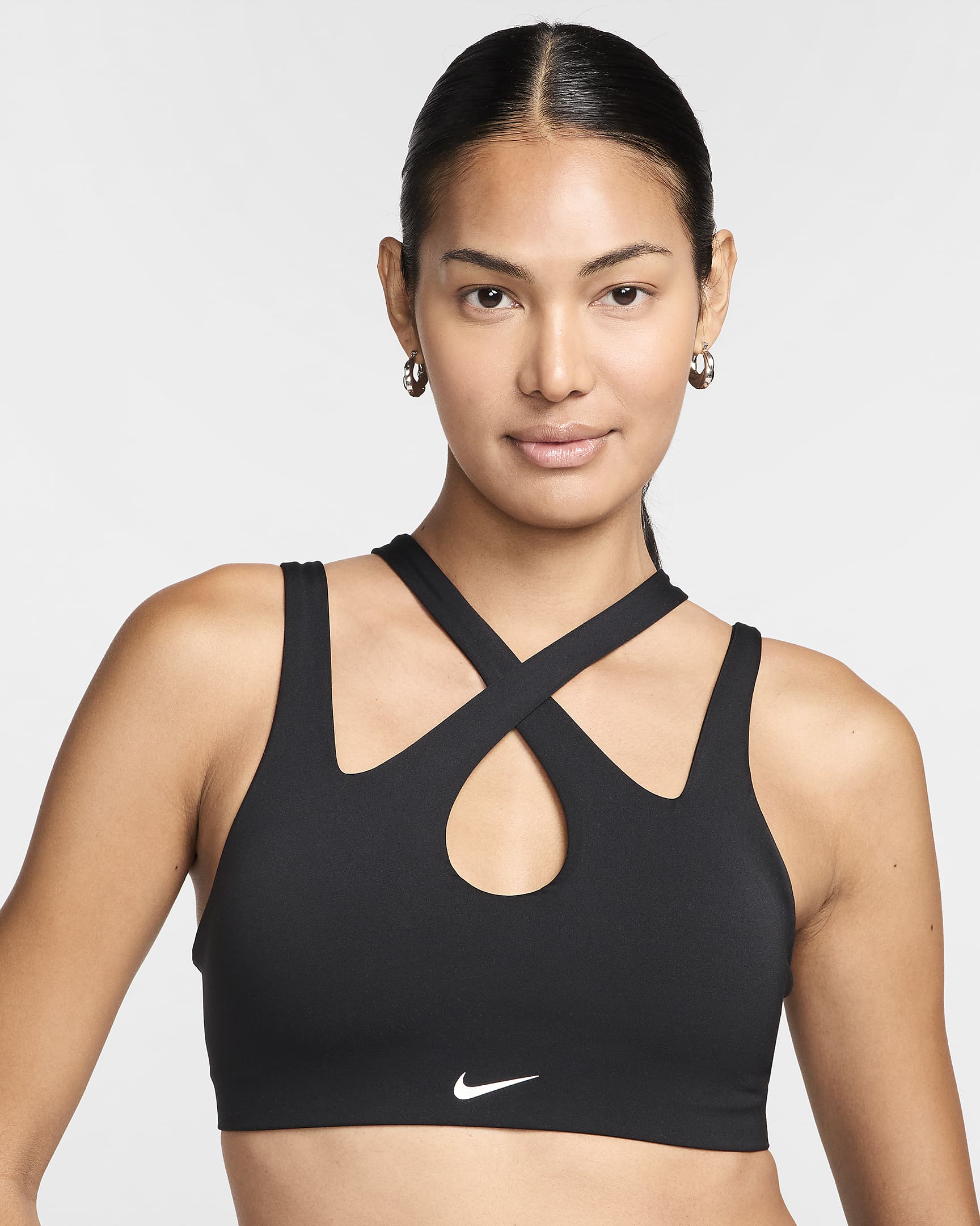 Bra imbottito a sostegno leggero Nike Freestyle – Donna - Nero/Bianco