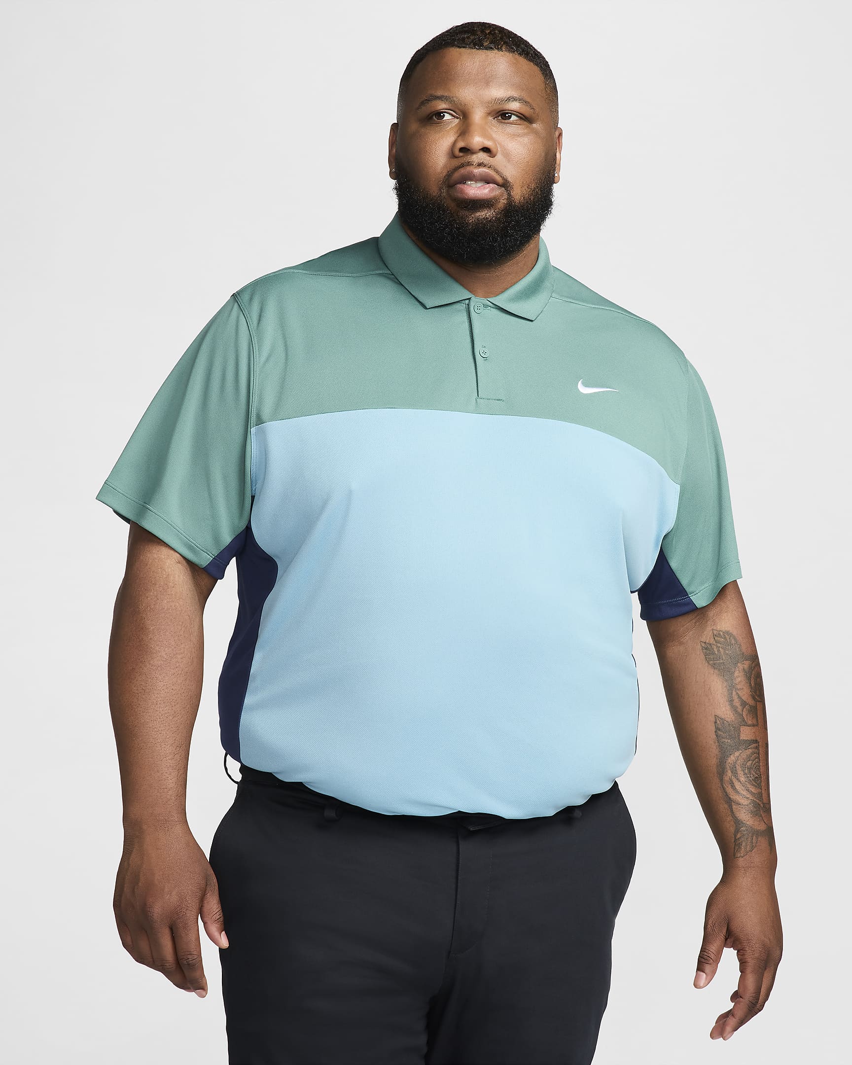 Nike Victory+ Men's Dri-FIT Golf Polo - Bicoastal/Midnight Navy/Denim Turquoise/White