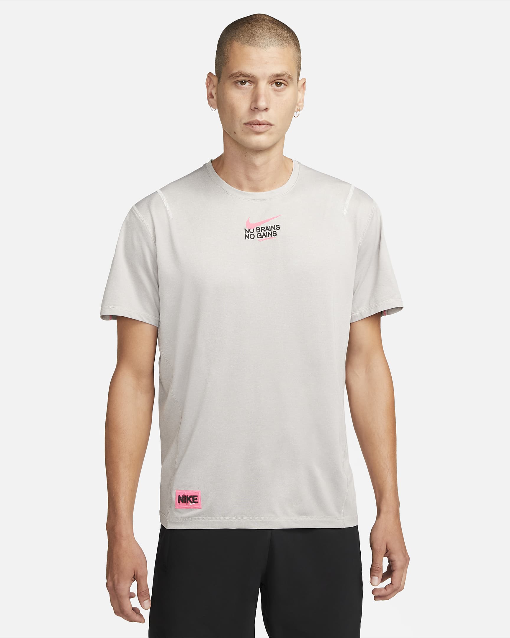 ナイキ Dri-FIT D.Y.E. メンズ ショートスリーブ フィットネストップ - ムーンフォスル/ライトアイアンオール/ヘザー/ハイパーピンク