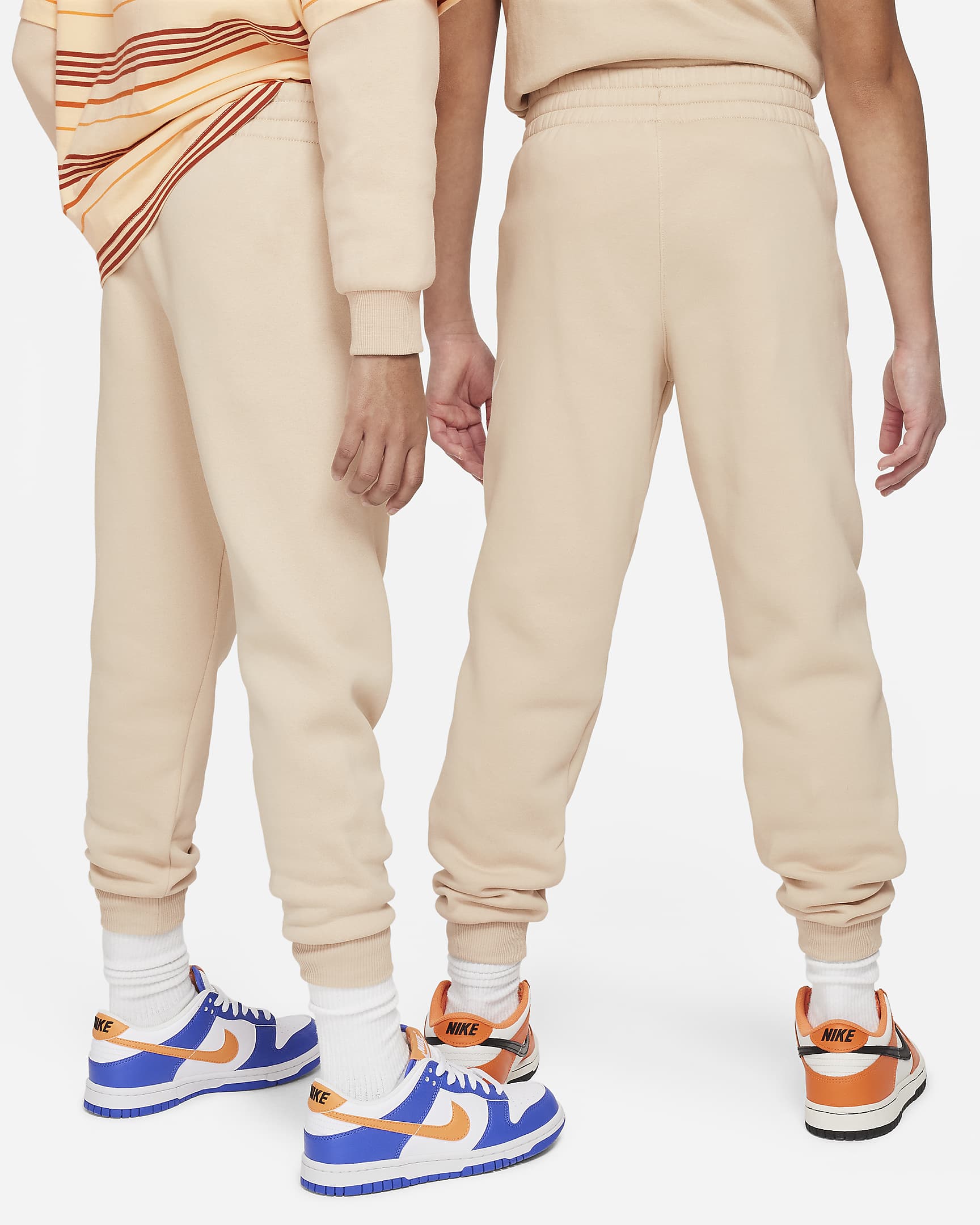 Nike Club Fleece Big Kids' Joggers - Sanddrift/White