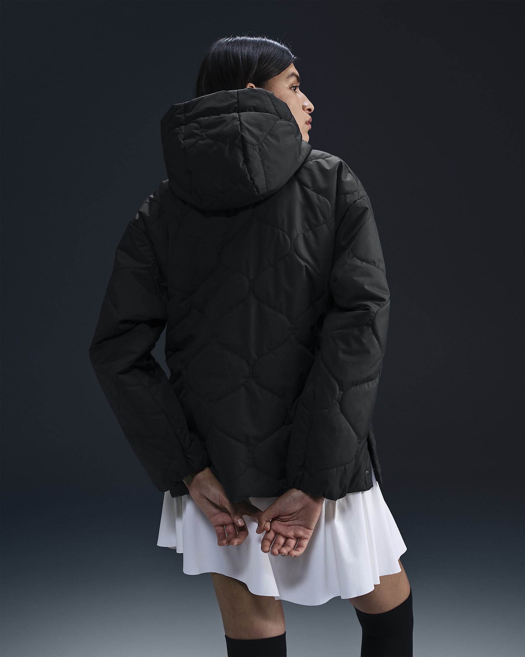 Nike Sportswear Essential Women's Quilted Anorak Jacket - Black/White