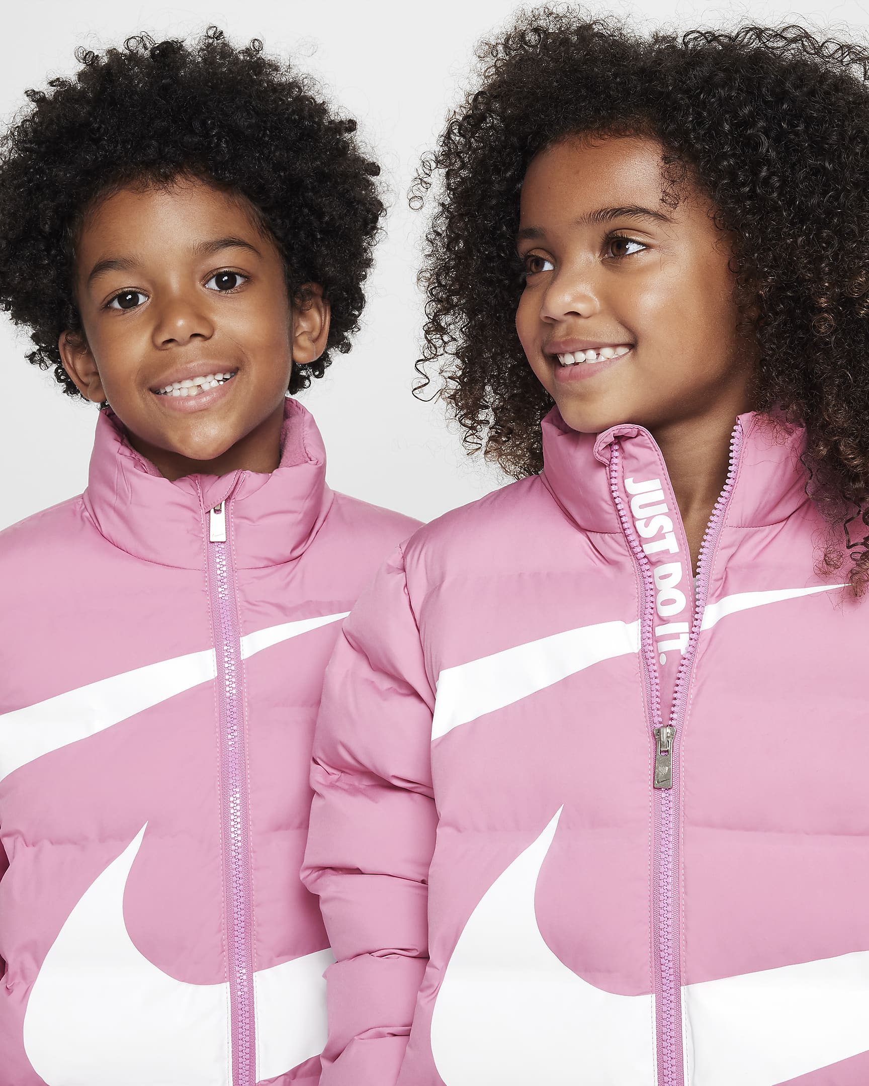 Nike Little Kids' Wrapped Swoosh Debossed Quilted Jacket - Magic Flamingo