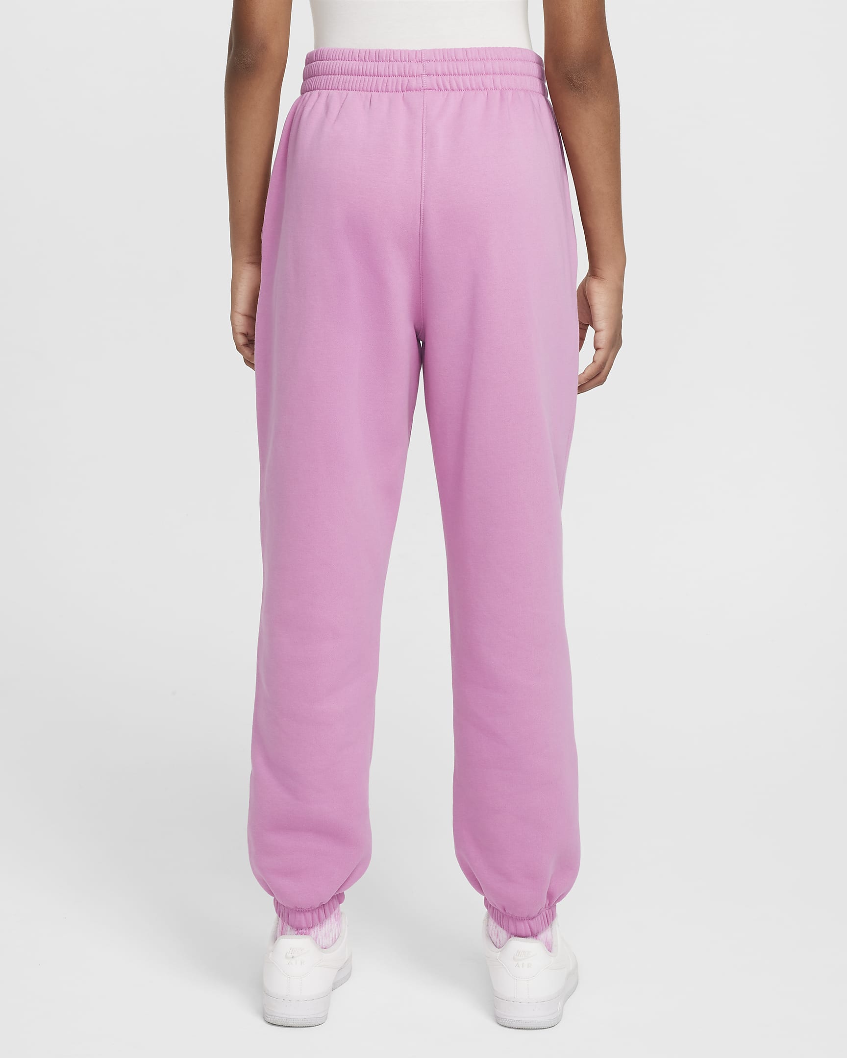 Nike Sportswear Club Fleece Big Kids' Loose Pants - Magic Flamingo/Magic Flamingo/White