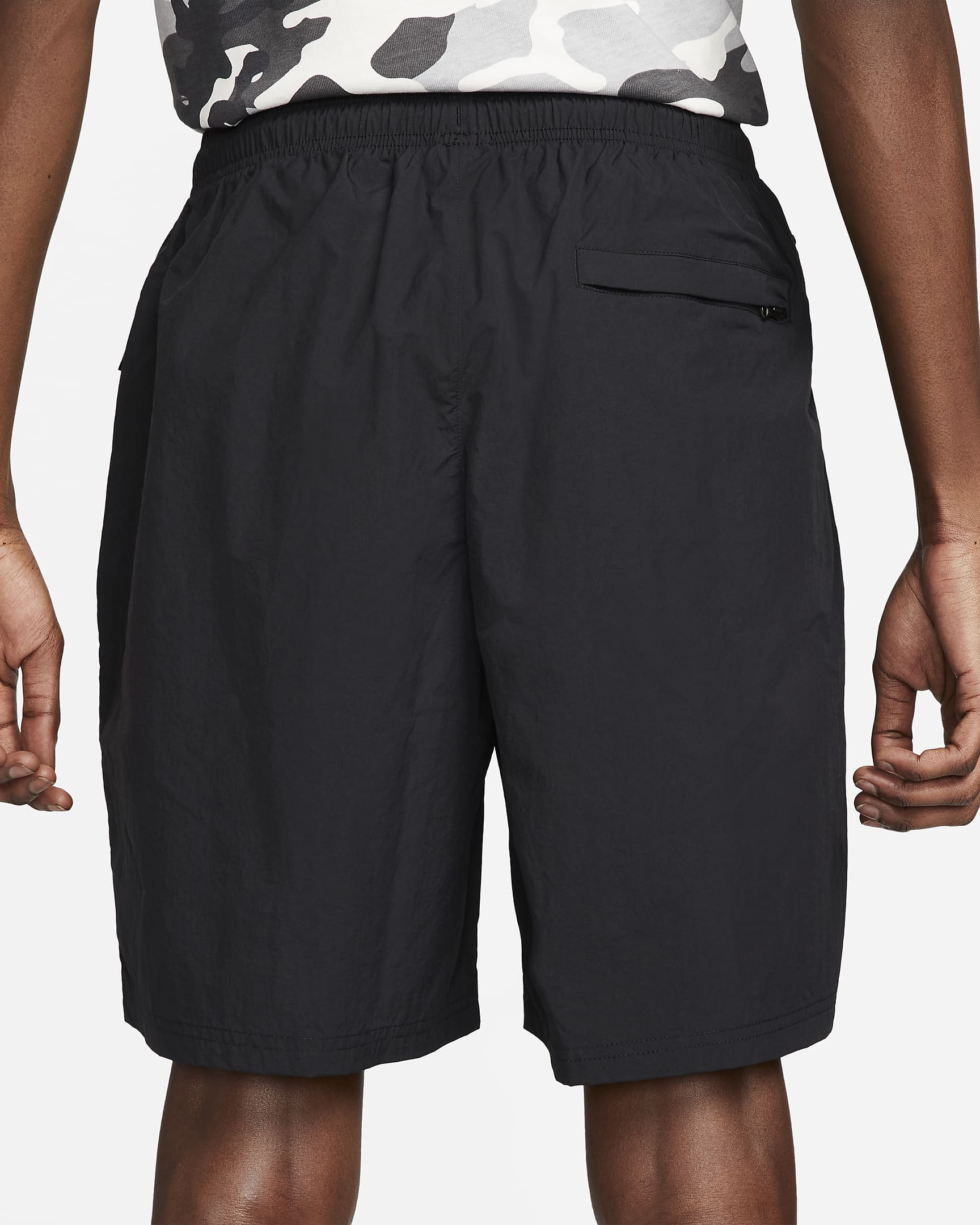 Nike Solo Swoosh Geweven herenshorts - Zwart/Wit