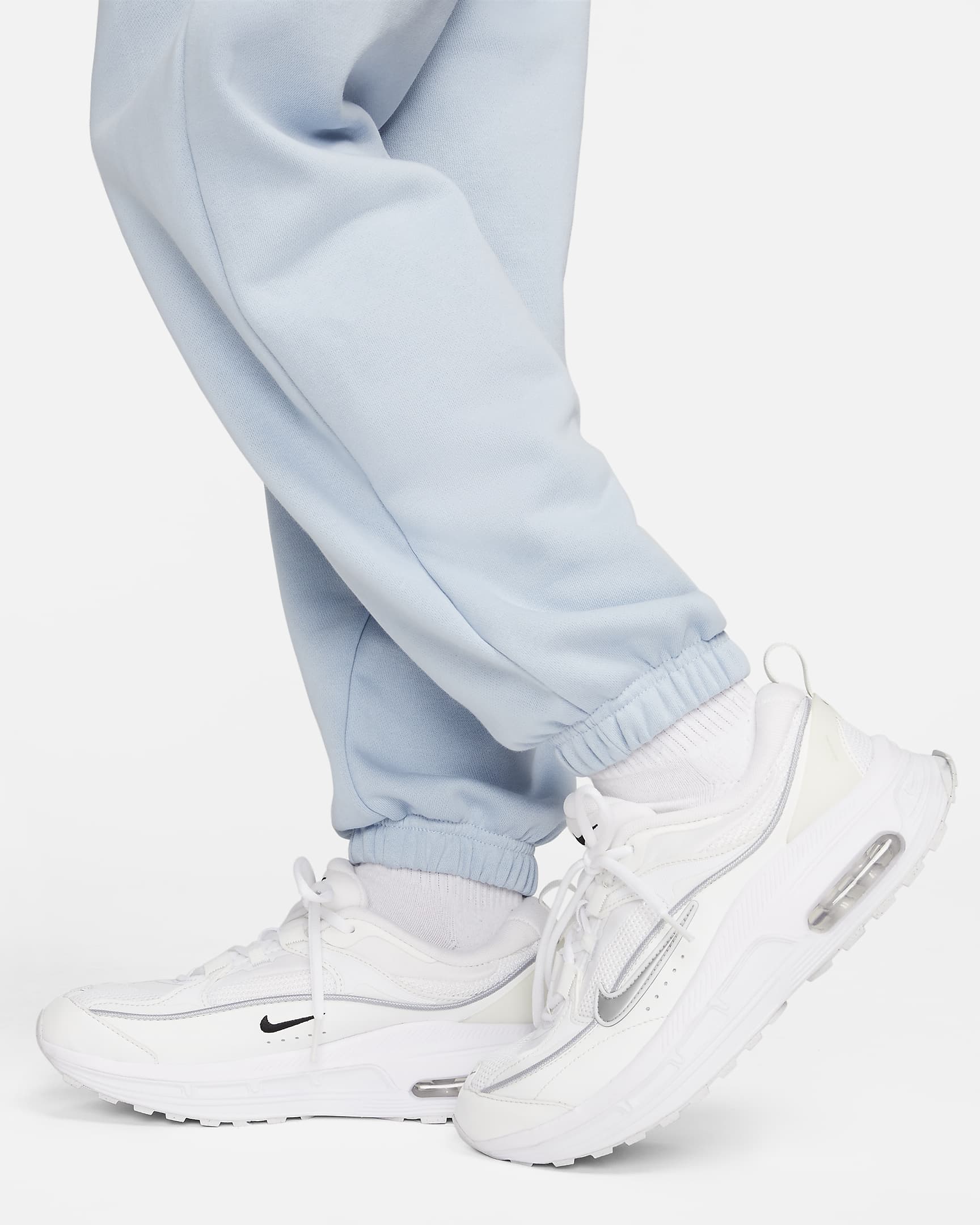 Nike Sportswear Phoenix Fleece Women's High-Waisted Oversized French Terry Tracksuit Bottoms - Light Armoury Blue/Sail