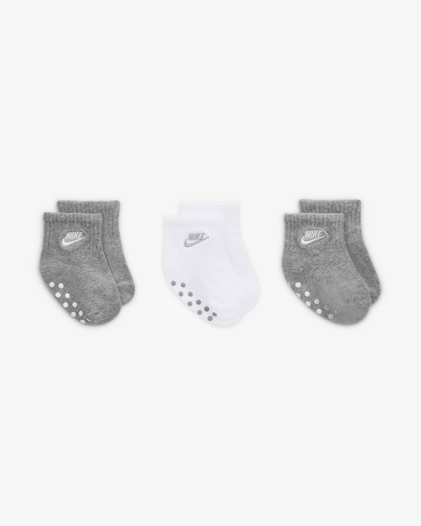 Nike Core Futura Ankle Gripper Socks Box Set (3 Pairs) Baby (36M