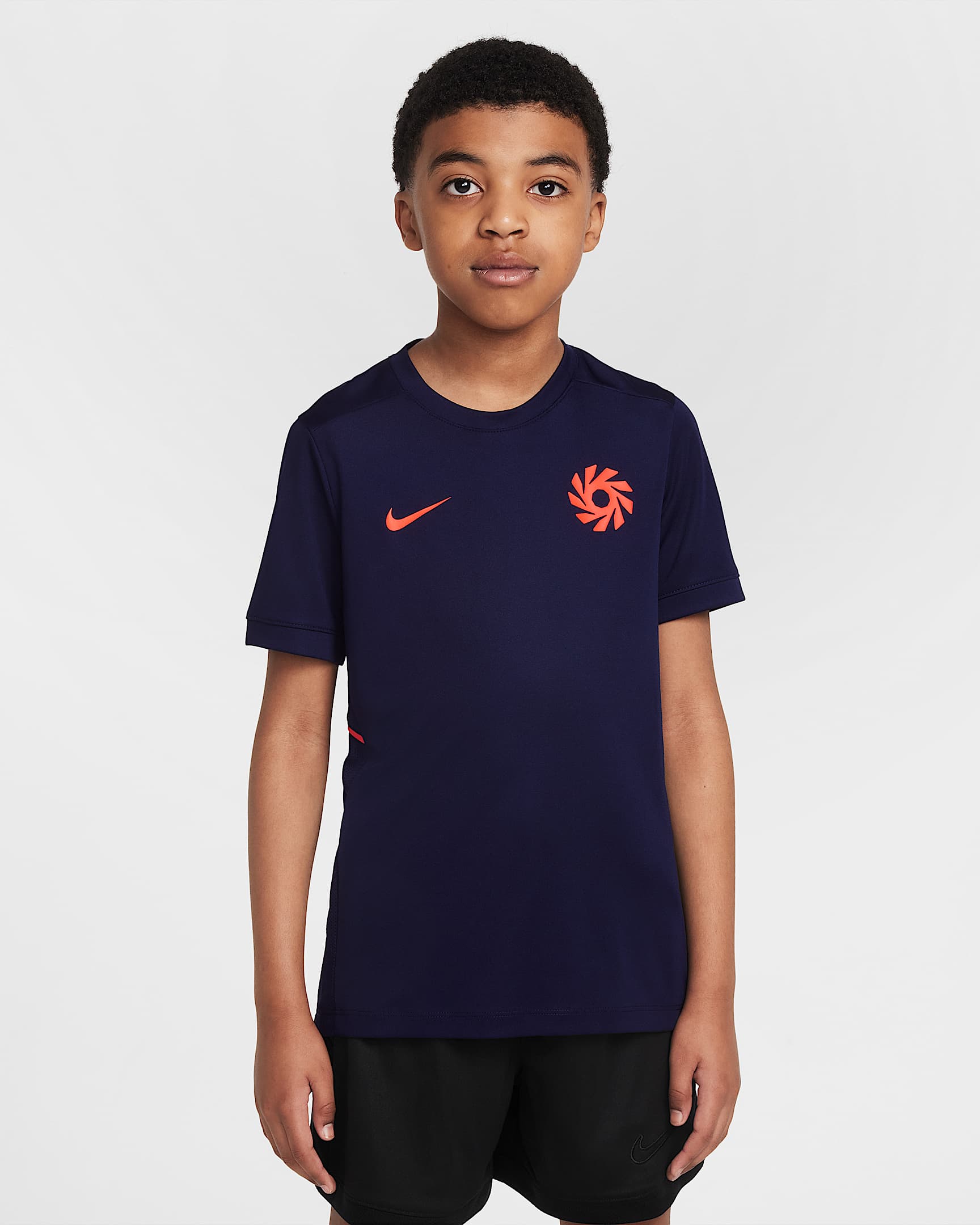 アーリン ハーランド アカデミー ジュニア Dri-FIT ショートスリーブ サッカートップ - ブラッケンドブルー/ブラッケンドブルー/ブライトクリムゾン/ブライトクリムゾン