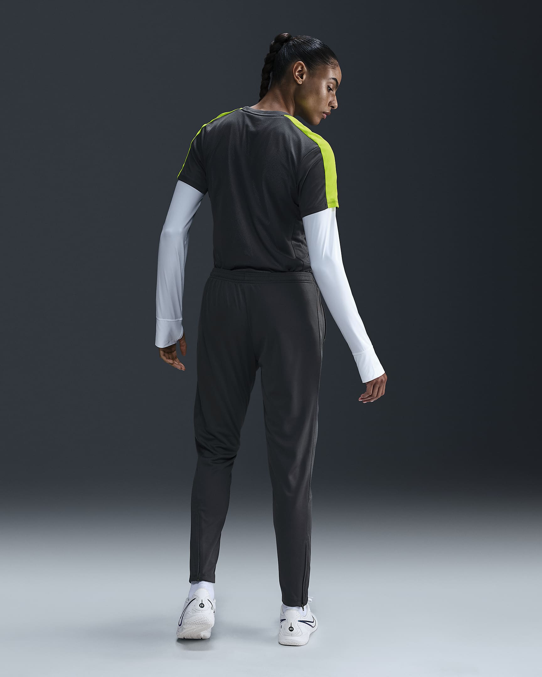 Damka koszulka piłkarska z krótkim rękawem Nike Dri-FIT Academy - Anthracite/Volt/Volt