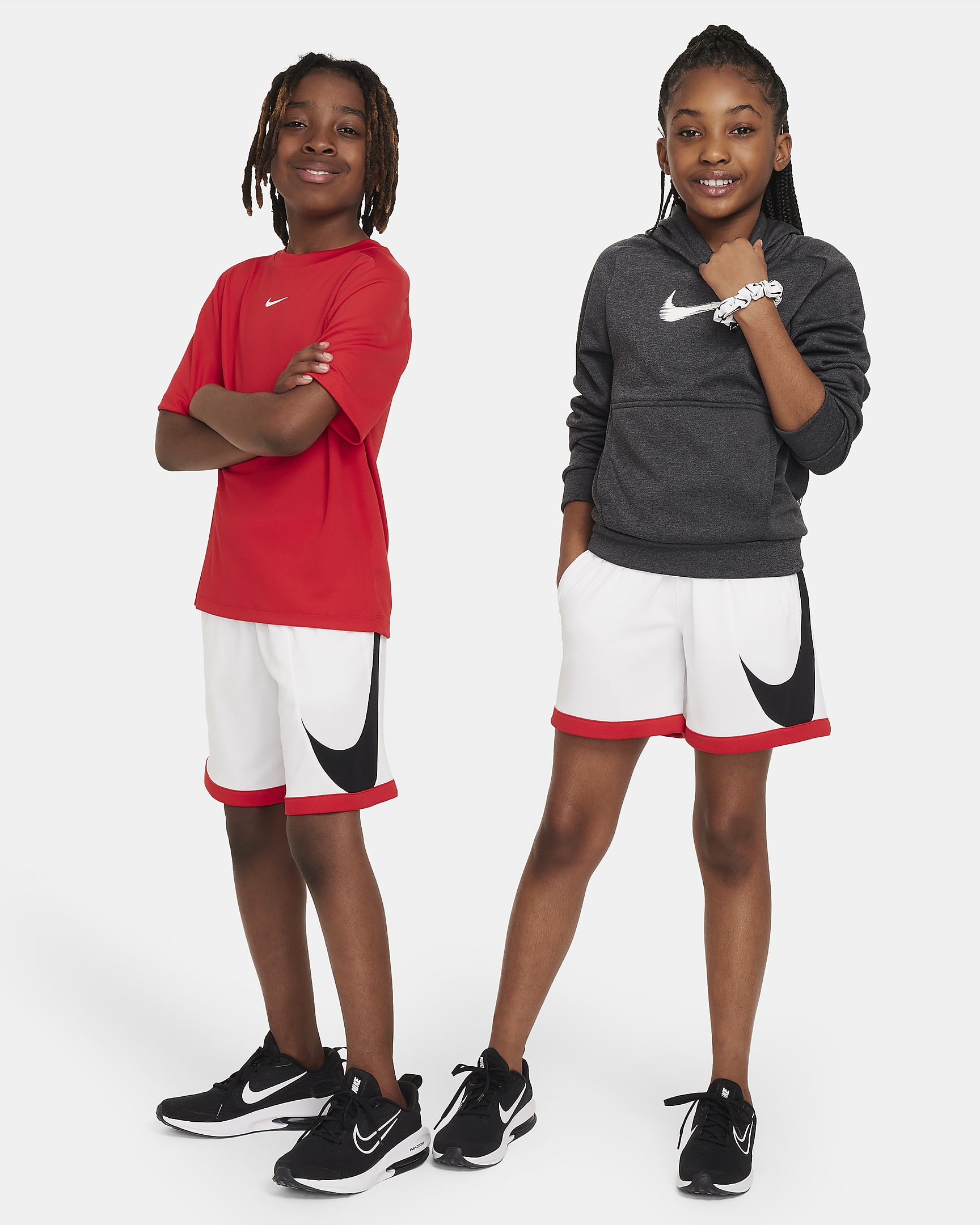 Nike Multi+ Older Kids' Dri-FIT Training Shorts - White/Black/University Red