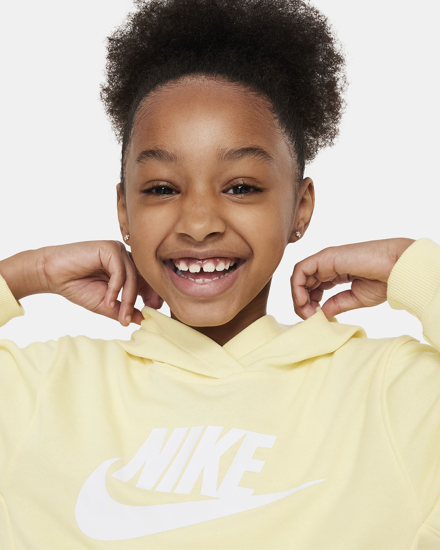 Sudadera con gorro para niños talla pequeña Nike Sportswear Club French Terry Pullover - Amarillo suave