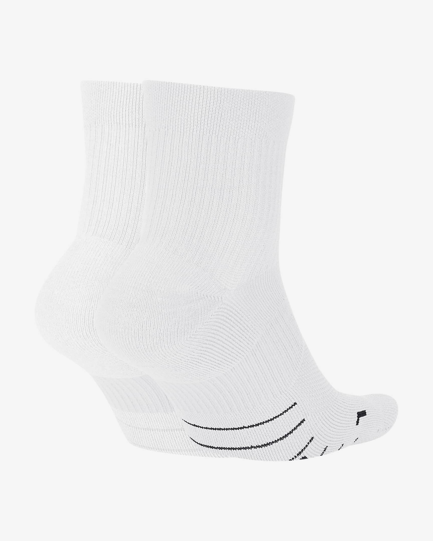 Nike Multiplier Running Ankle Socks (2 Pairs) - White/Black