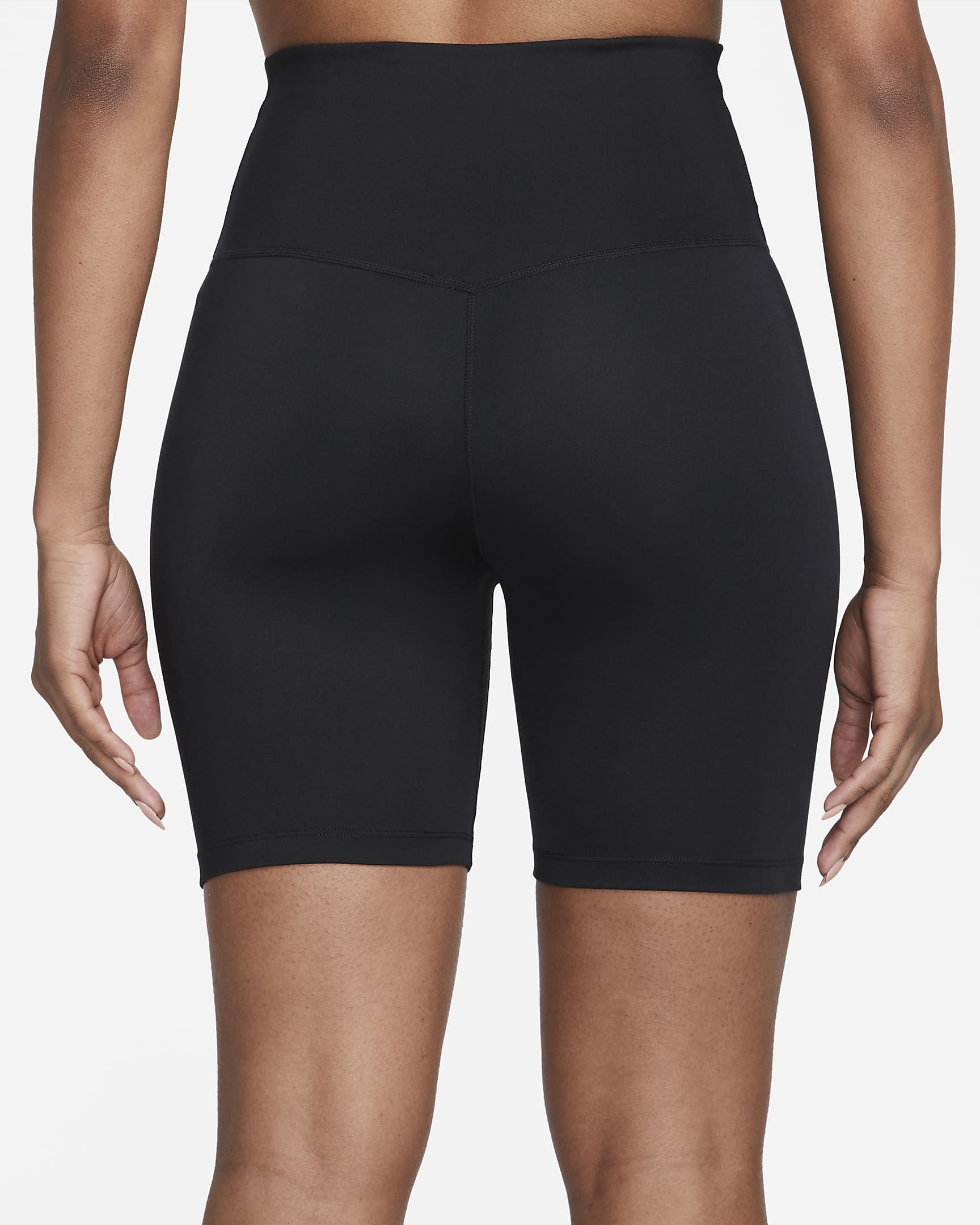 Nike Dri-FIT One-cykelshorts (18 cm) med høj talje til kvinder - sort/hvid