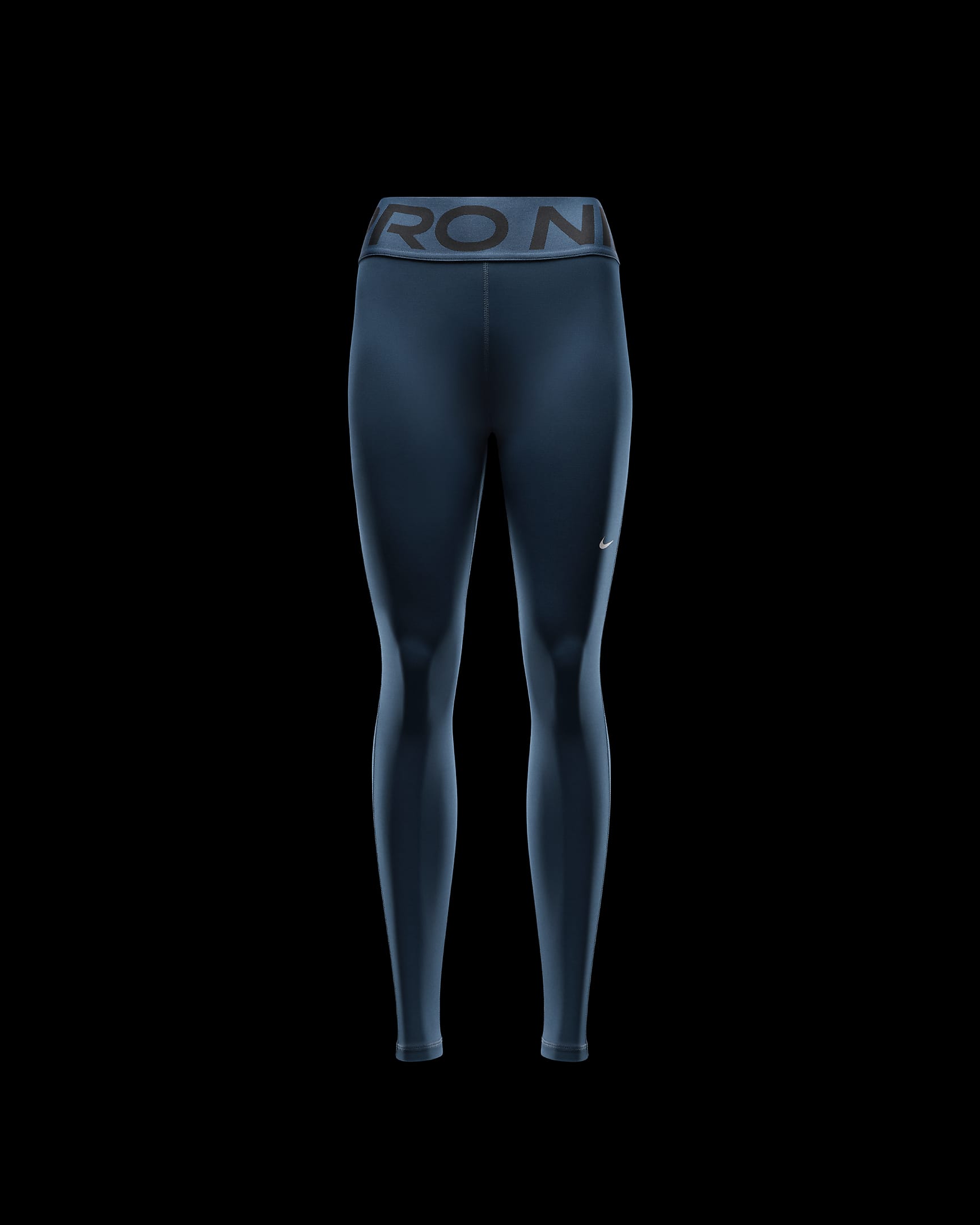 Leggings de tiro alto de largo completo para mujer Nike One Pro Sculpt - Azul marino militar/Blanco