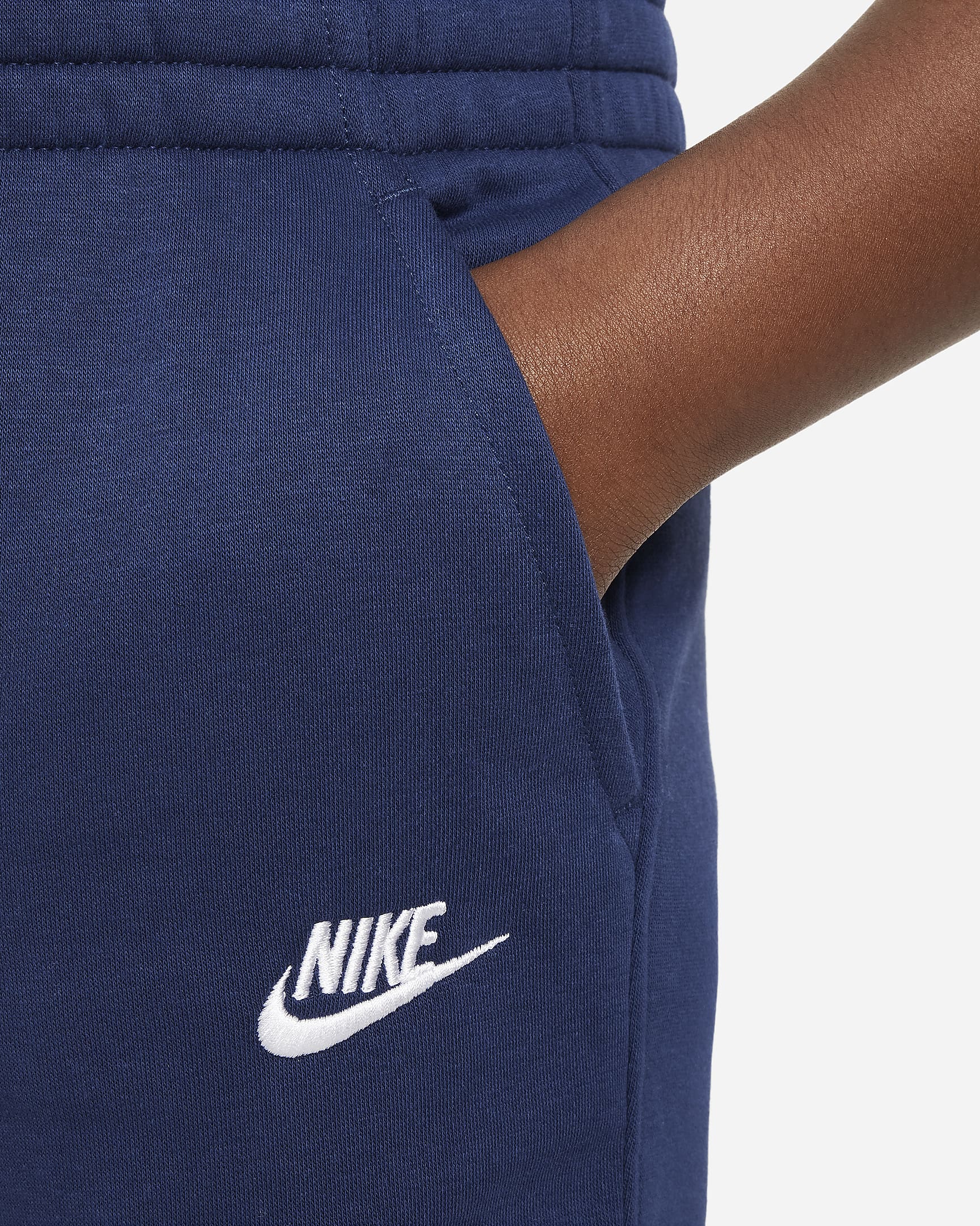 Nike Sportswear Club Fleece Older Kids' Joggers (Extended Size) - Midnight Navy/White