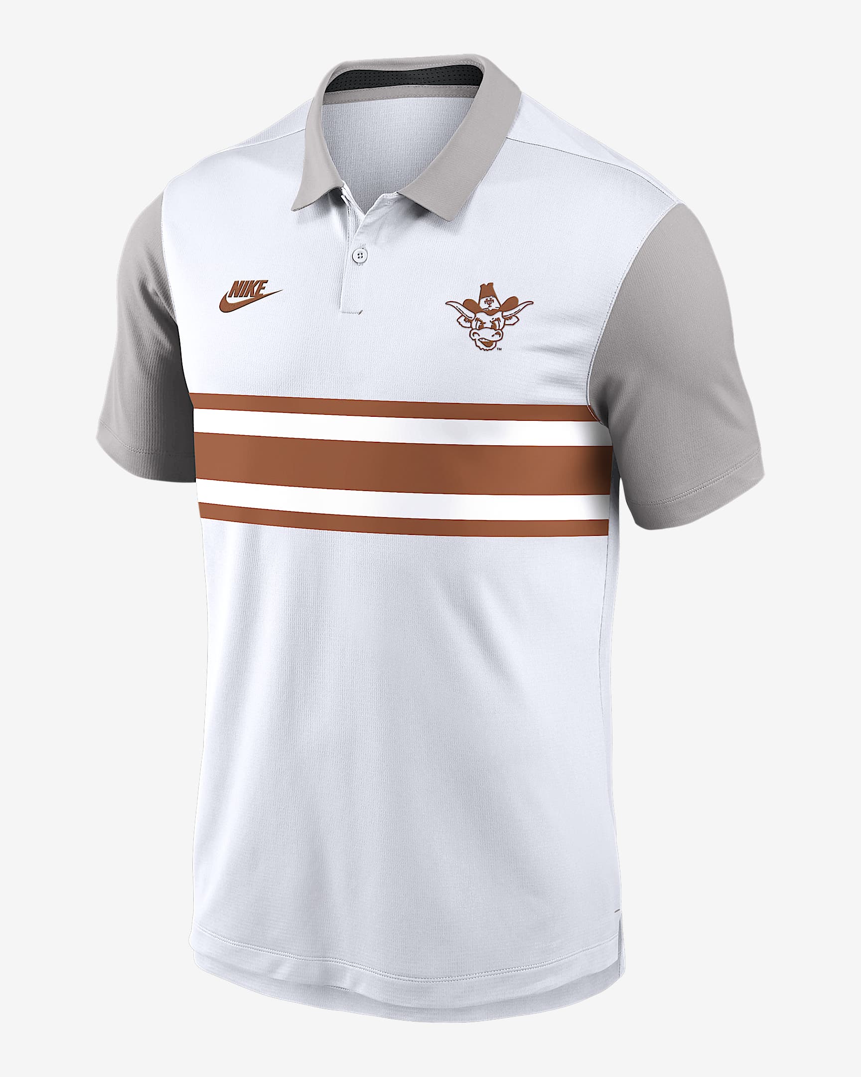 Polo universitario Nike Dri-FIT para hombre Texas Athletic Prep Vapor Legacy Logo - Blanco