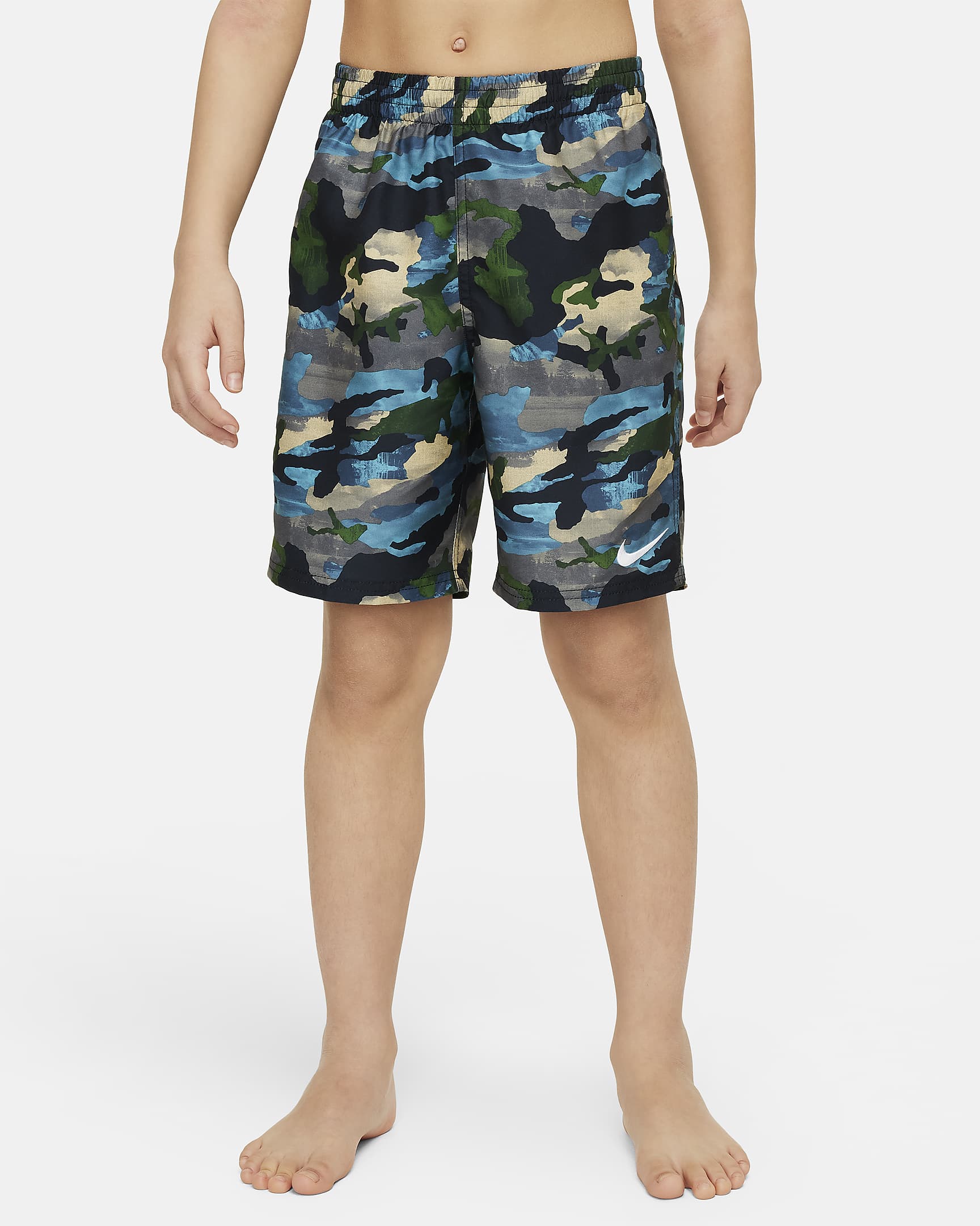 Shorts de voleibol de 18 cm para niño talla grande Natación Nike Classic Camo - Negro