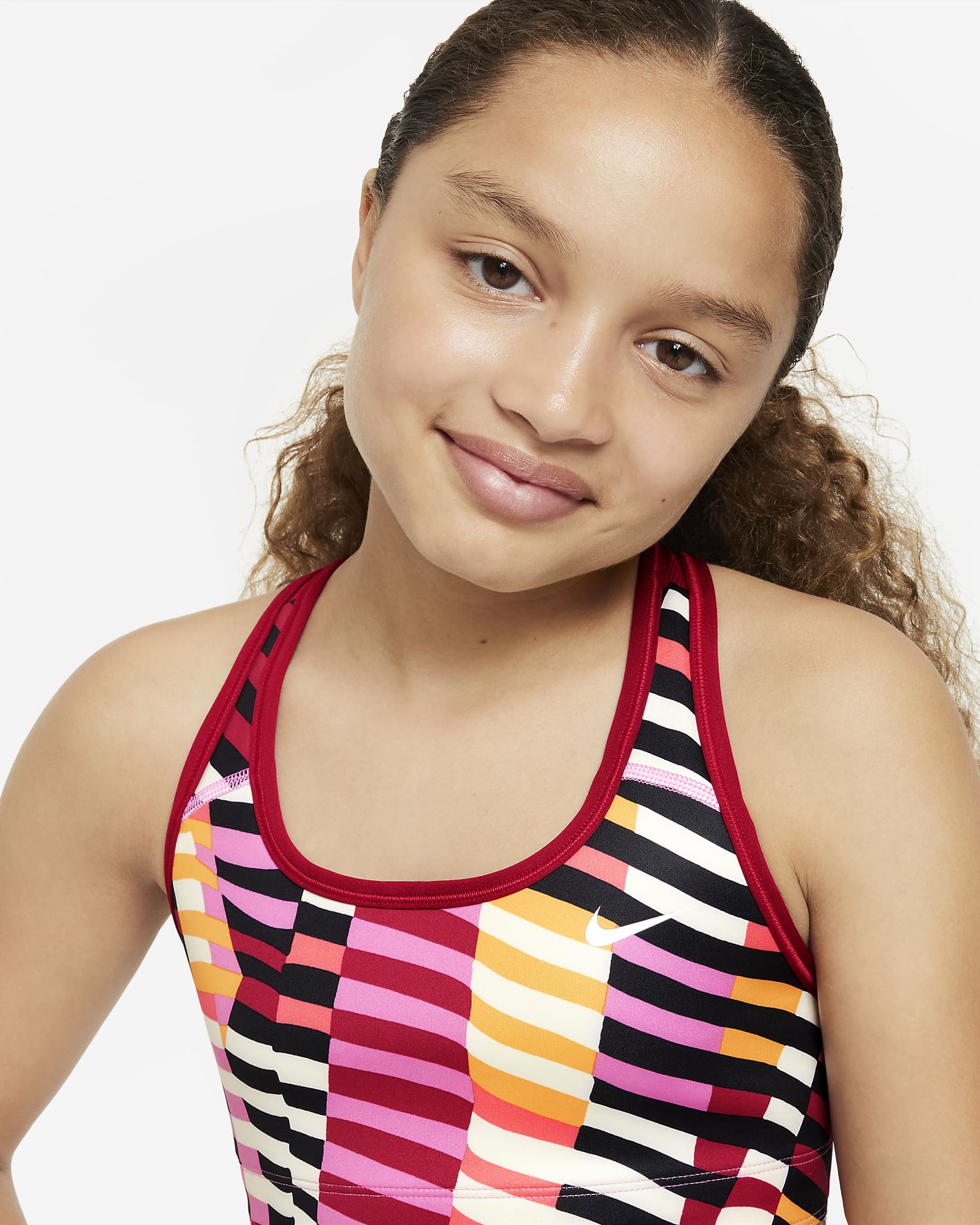 Nike Swoosh Older Kids' (Girls') Reversible Sports Bra. Nike LU