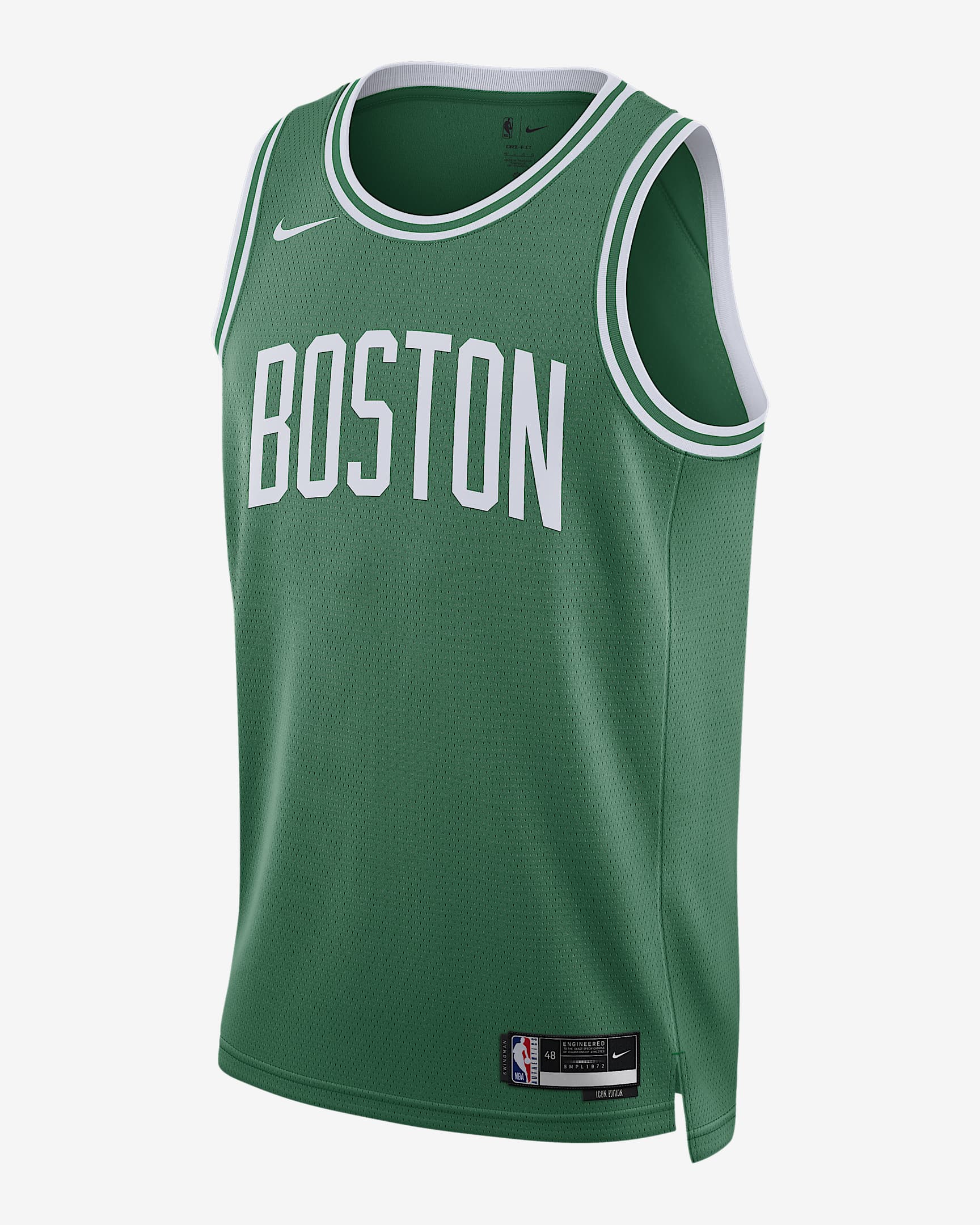 Jersey Nike Dri-Fit de la NBA Swingman para hombre Boston Celtics Icon Edition 2022/23 - Trébol/Blanco