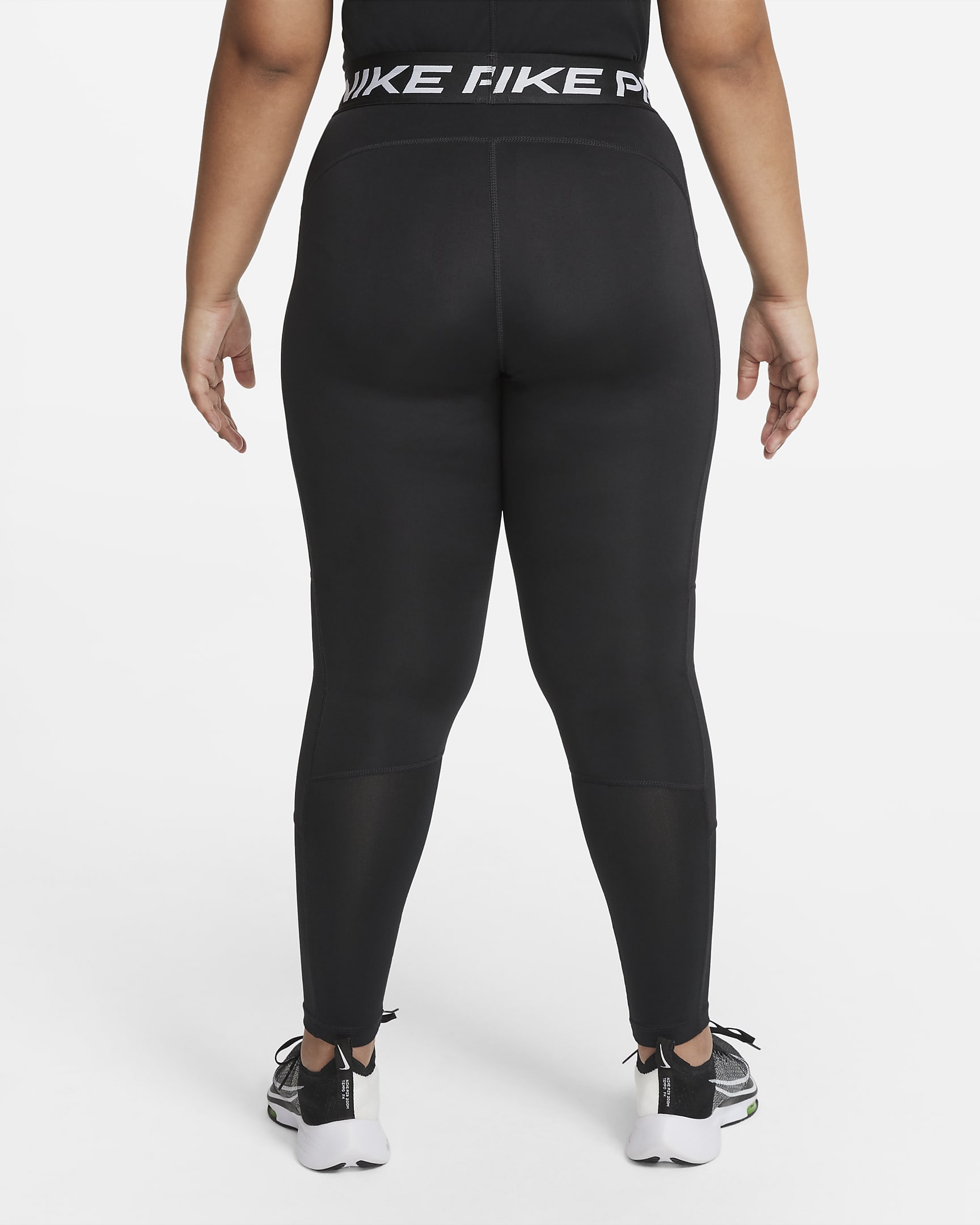 Legging Nike Pro Dri-FIT pour ado (fille) (taille élargie) - Noir/Blanc