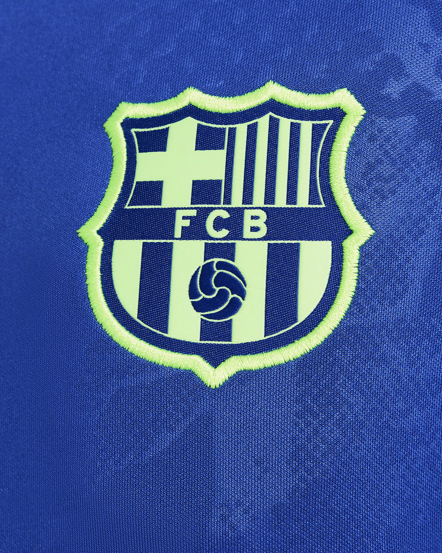 FC Barcelona Academy Pro Üçüncü Anthem Nike Dri-FIT Genç Çocuk Futbol Ceketi - Old Royal/Lime Blast