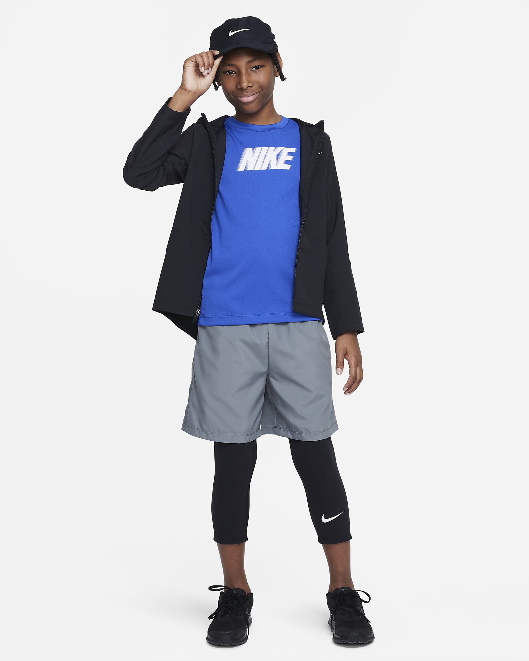 Top de entrenamiento sin mangas para niños talla grande Nike Dri-FIT Multi+ - Royal juego/Blanco