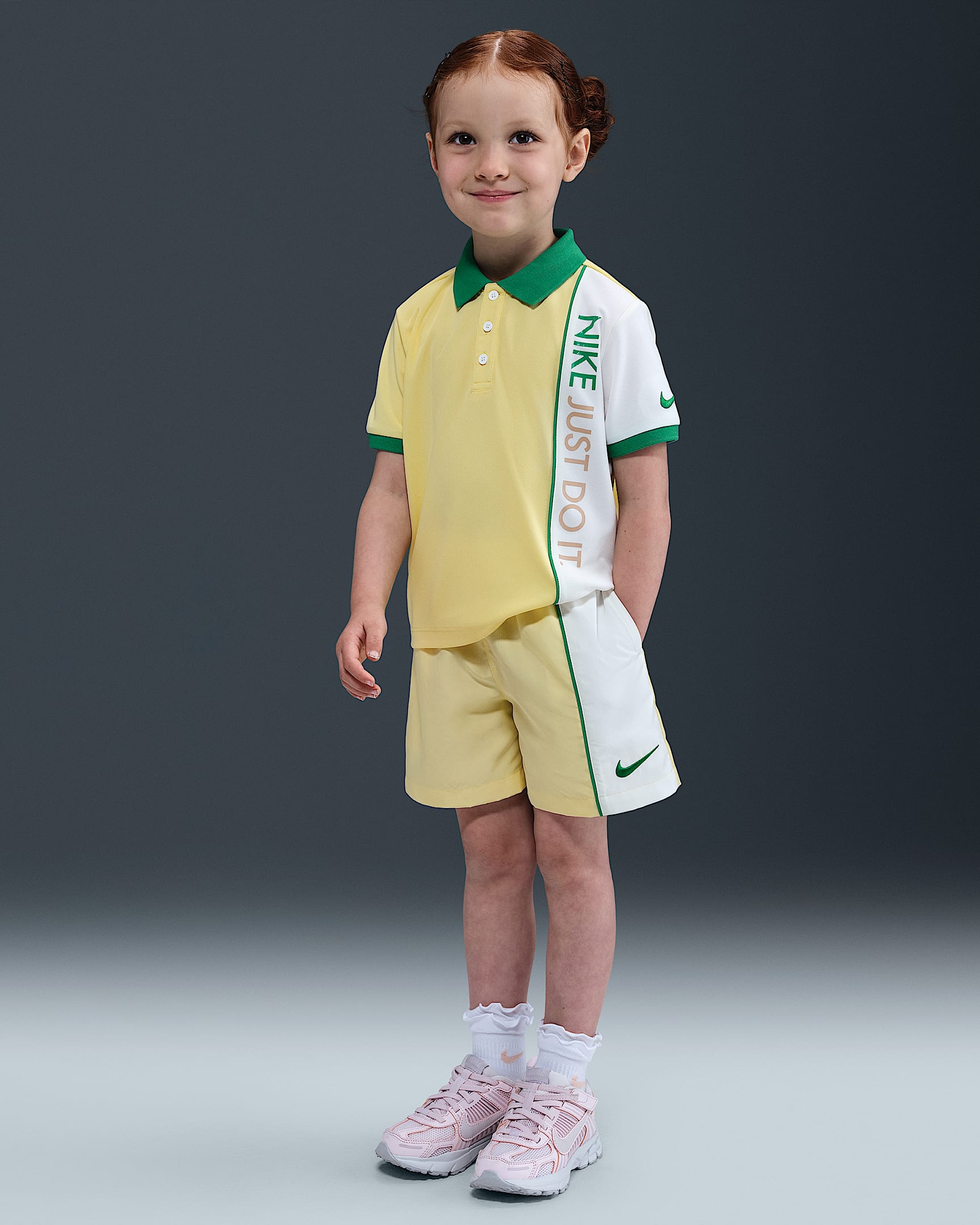 Nike Net Dri-FIT Toddler 2-Piece Shorts Set - Soft Yellow