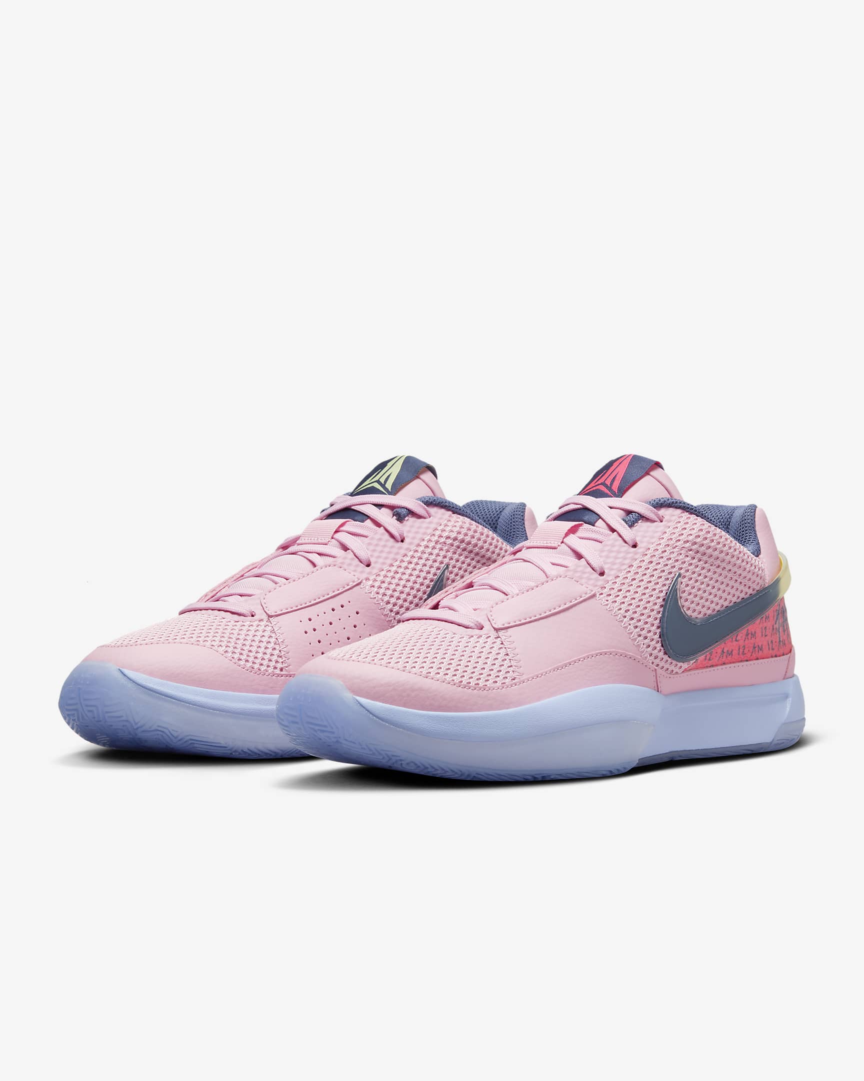 Ja 1 Basketball Shoes - Medium Soft Pink/Cobalt Bliss/Citron Tint/Diffused Blue