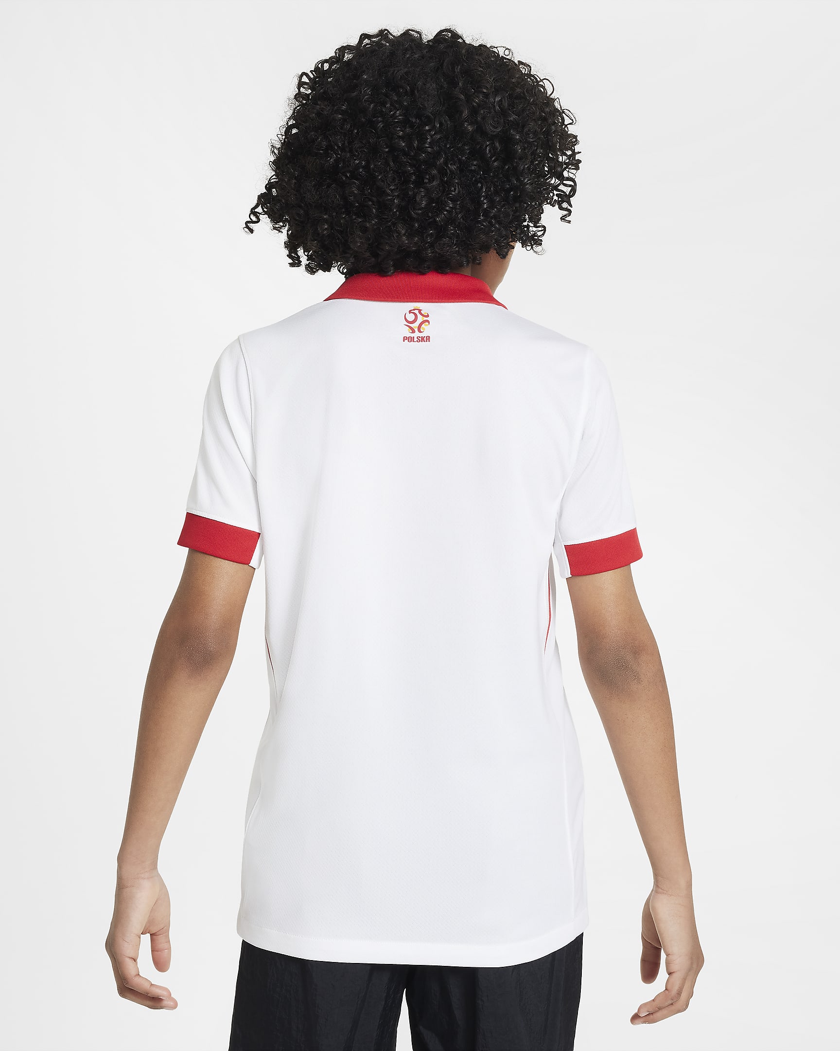 Primera equipació Stadium Polònia 2024/25 Samarreta de futbol de rèplica Nike Dri-FIT - Nen/a - Blanc/Sport Red/Sport Red