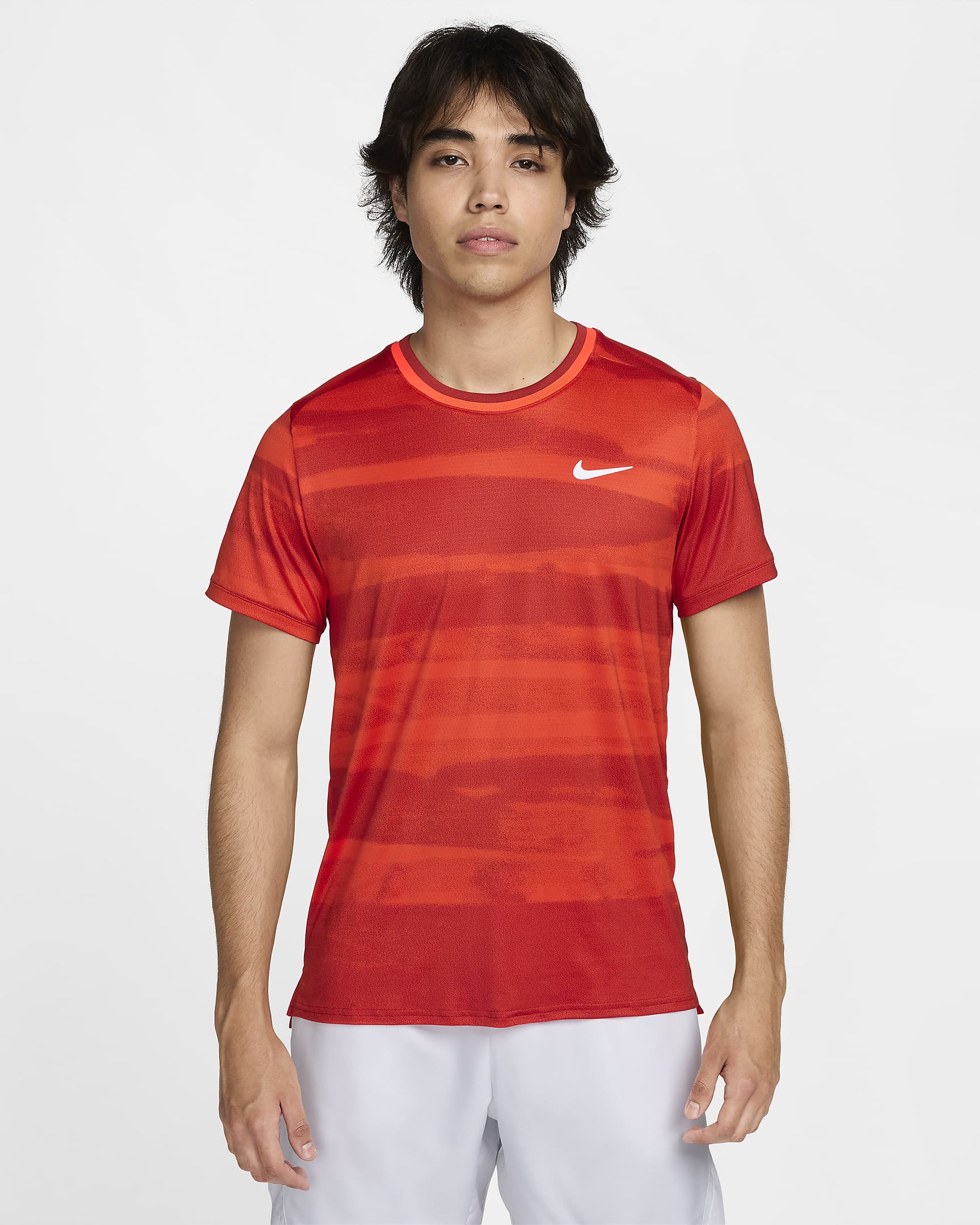 NikeCourt Advantage Men's Dri-FIT Tennis Top - Team Orange/White