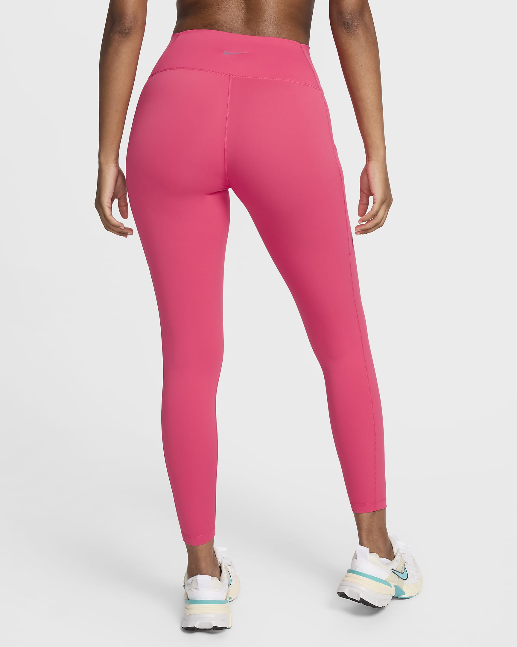 Leggings tiro alto de 7/8 con bolsillos para mujer Nike One - Rosa margarita/Negro