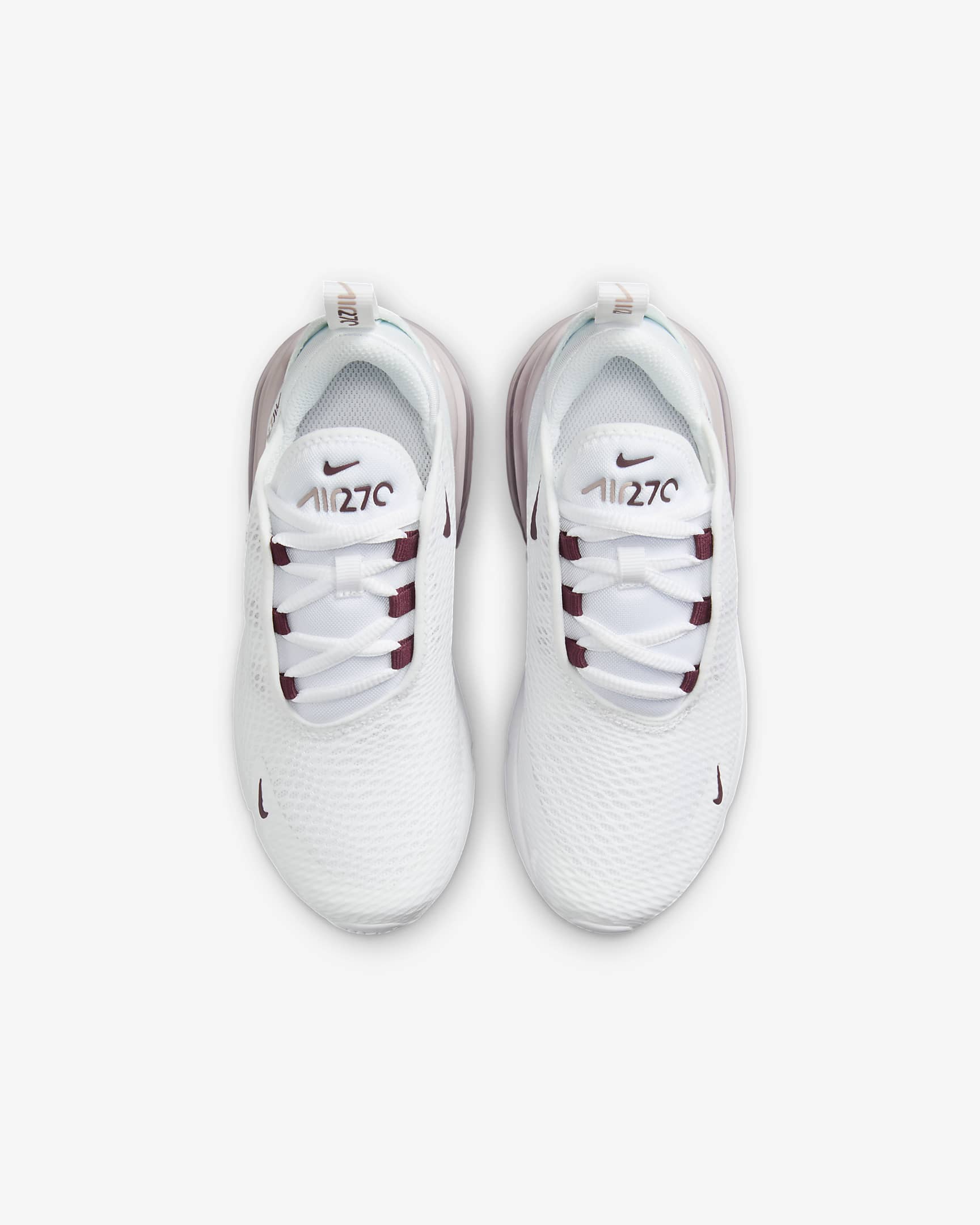 Nike Air Max 270 Little Kids' Shoe - White/Platinum Violet/Burgundy Crush
