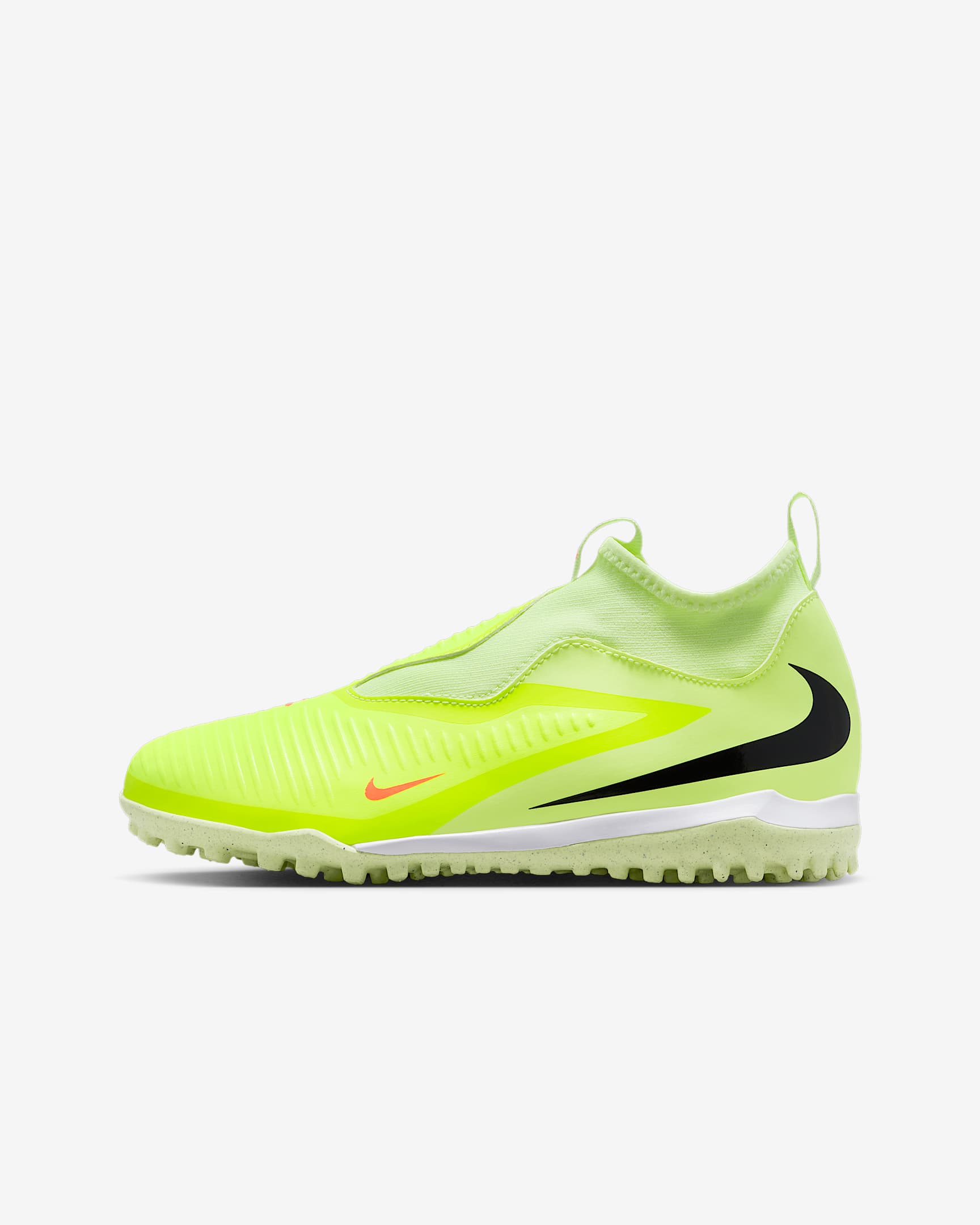 Nike Jr. Phantom 6 High Academy Older Kids' Turf Football Shoes - Hyper Crimson/Limelight/Black