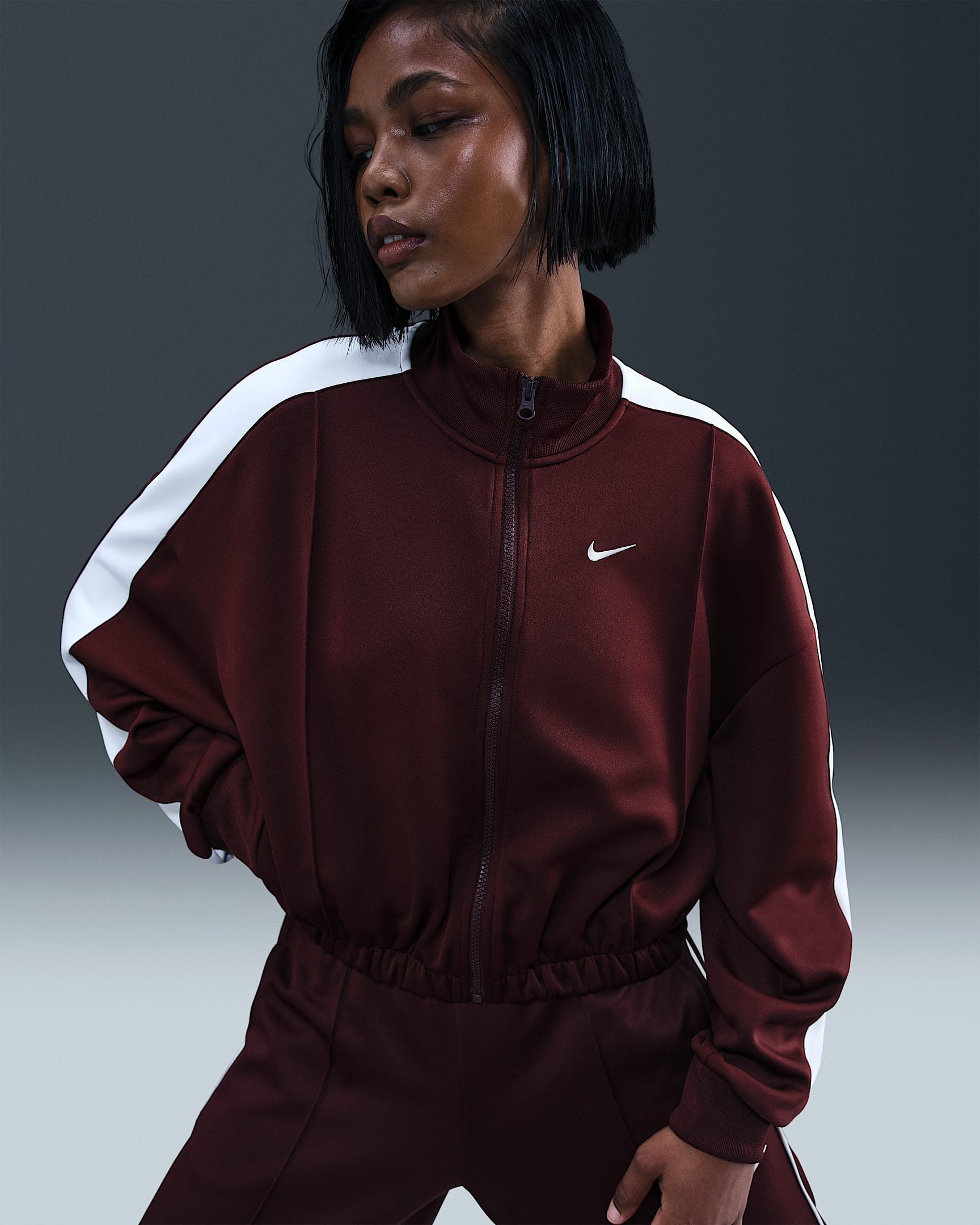 Nike Sportswear Women's Track Jacket - Burgundy Crush/Sail/Sail