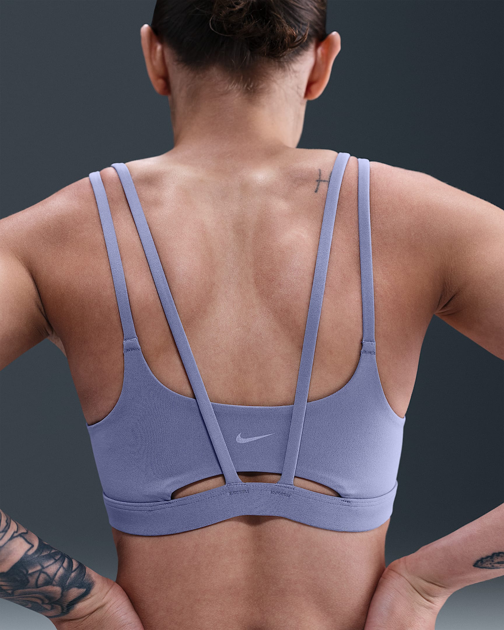 Nike Zenvy Strappy Women's Light-Support Padded Sports Bra - World Indigo/White