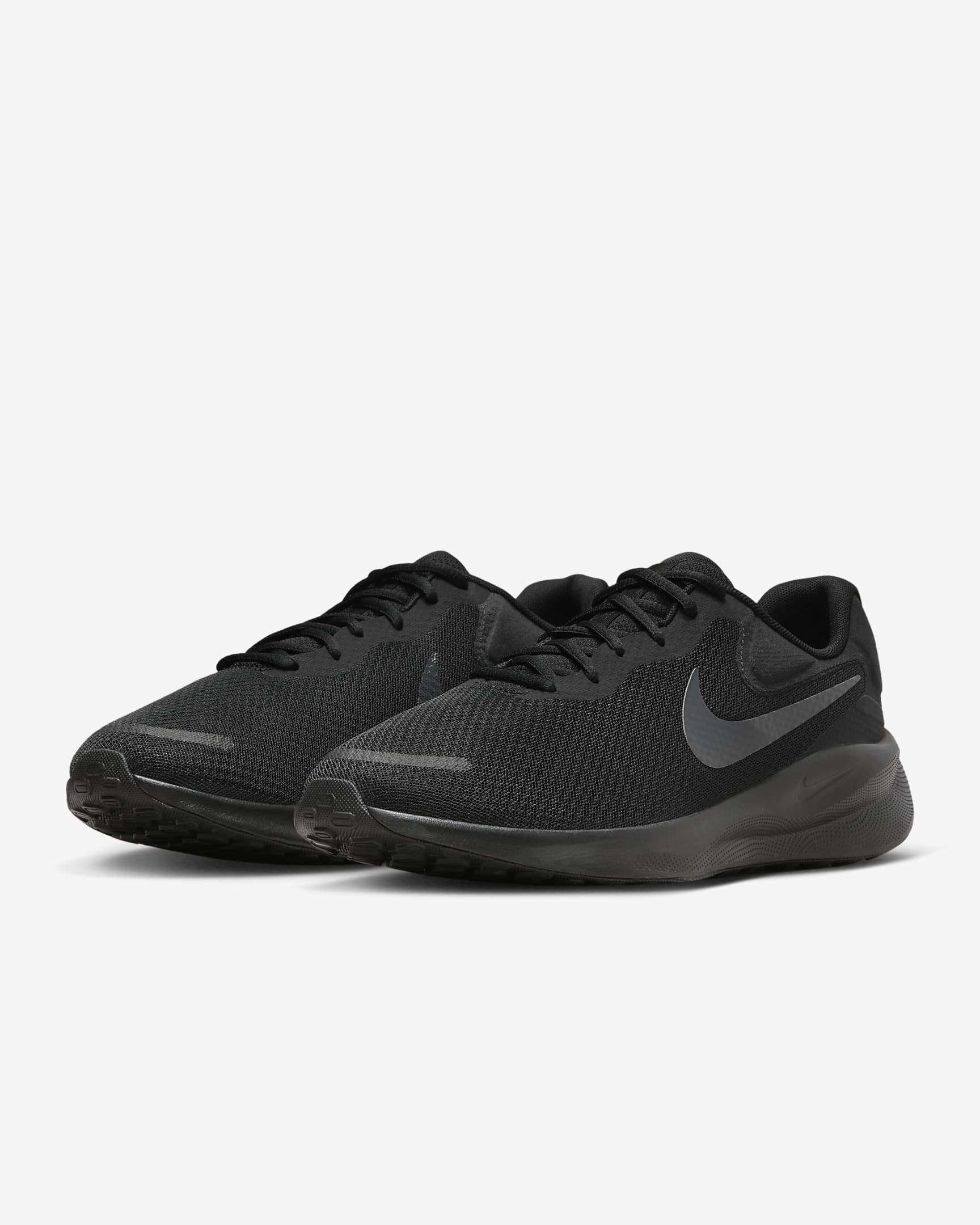 Nike Revolution 7 Men's Road Running Shoes (Extra Wide) - Black/Off Noir