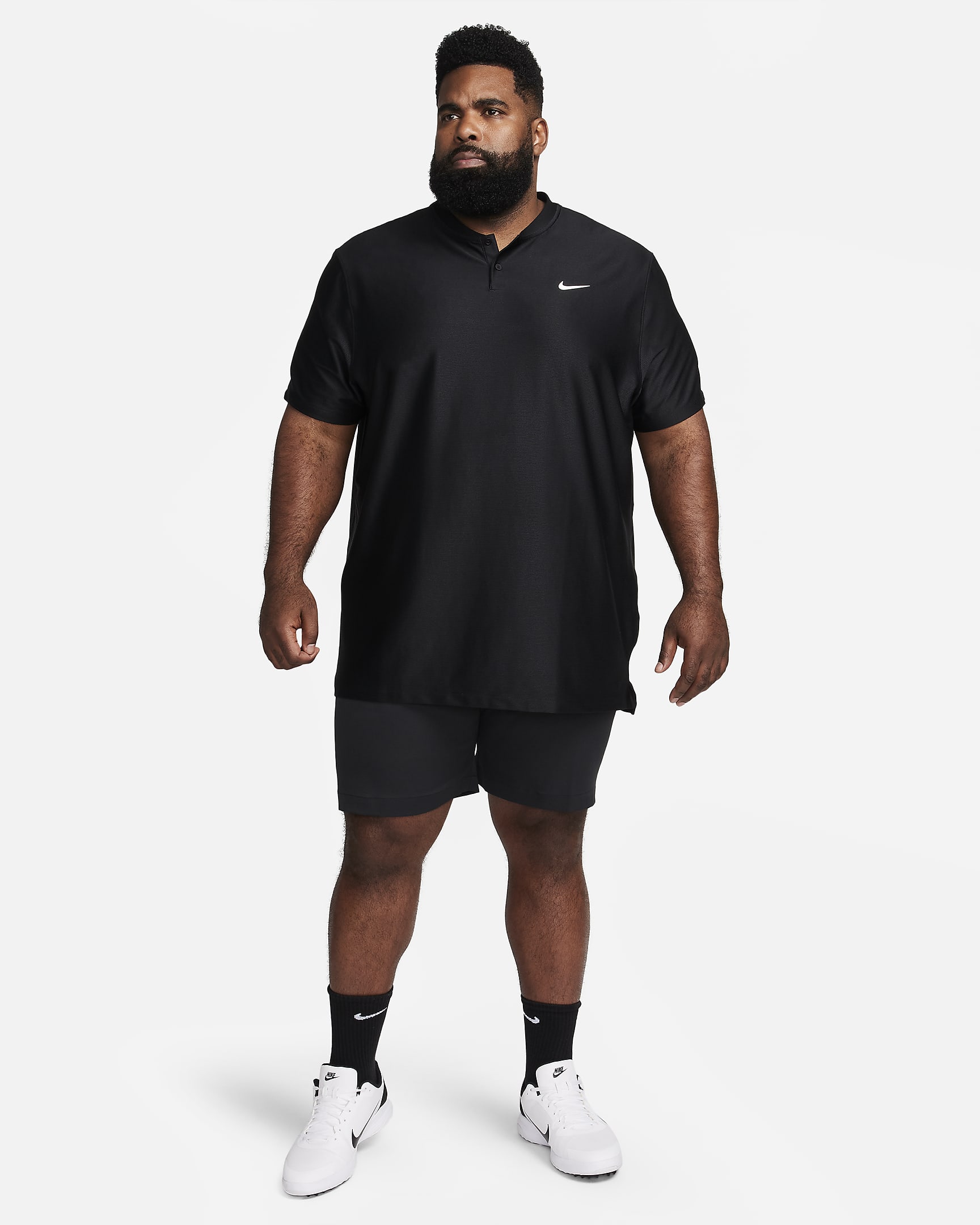 Nike Tour Dri-FIT galléros férfi golfpóló - Fekete/Fehér