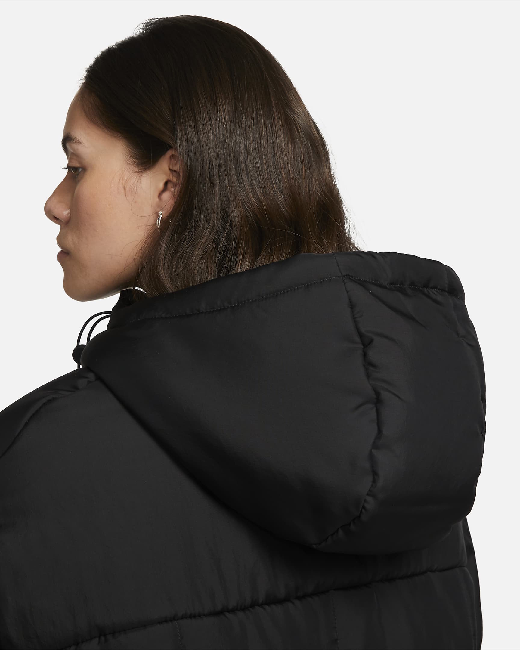 Nike Sportswear Classic Puffer Women's Therma-FIT Loose Hooded Jacket - Black/White