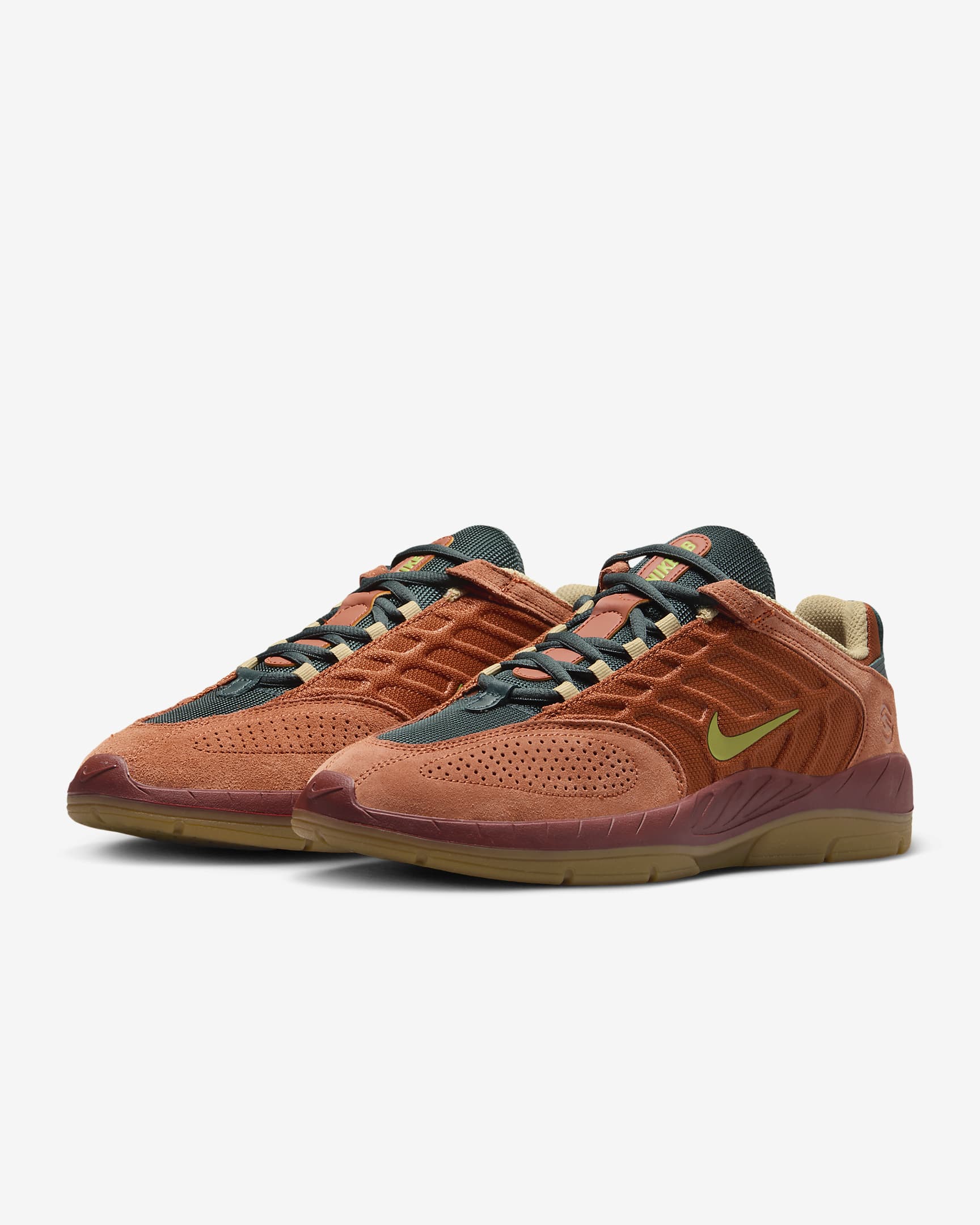 Nike SB Vertebrae Skate Shoes - Dark Russet/Desert Orange/Deep Jungle/Pear