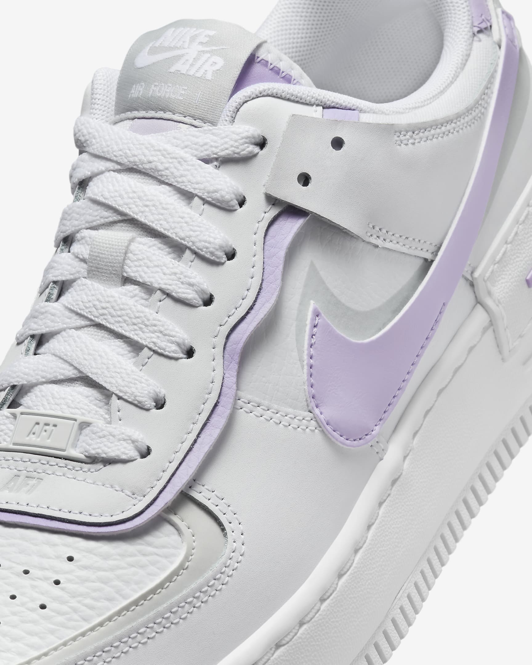 Nike Air Force 1 Shadow Kadın Ayakkabısı - Beyaz/Photon Dust/Beyaz/Lilac Bloom