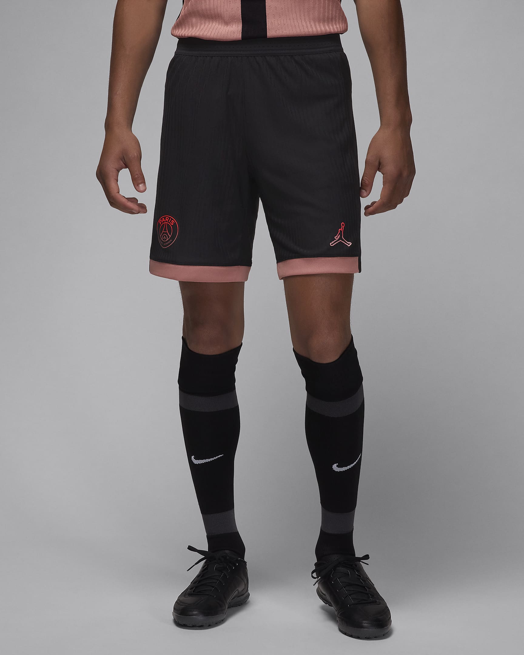 Paris Saint-Germain 2024/25 Match Third Jordan Dri-FIT ADV Authentic-fodboldshorts til mænd - sort/Rust Pink/Rust Pink