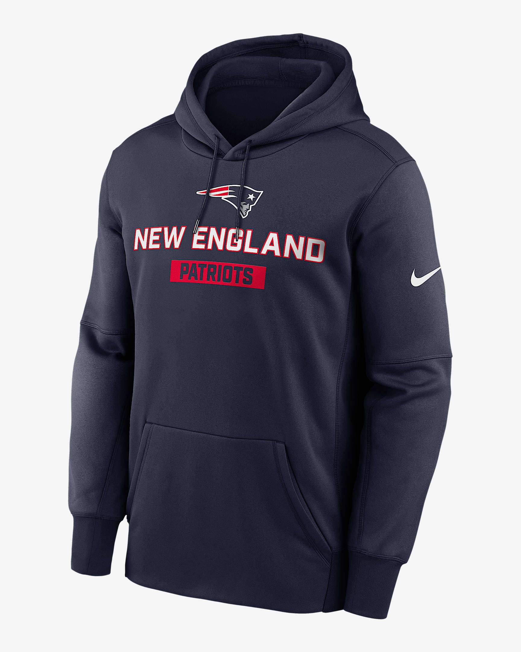 New England Patriots Toss Sweep Men’s Nike Therma NFL Pullover Hoodie - Navy