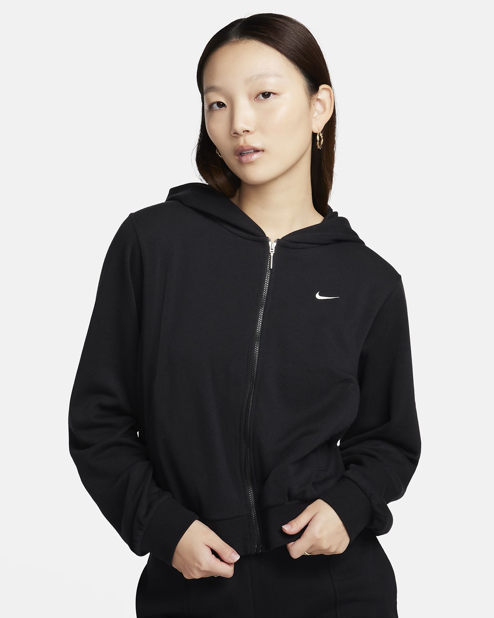 Nike Sportswear Chill Terry Women's Loose Full-Zip French Terry Hoodie - Black/Sail