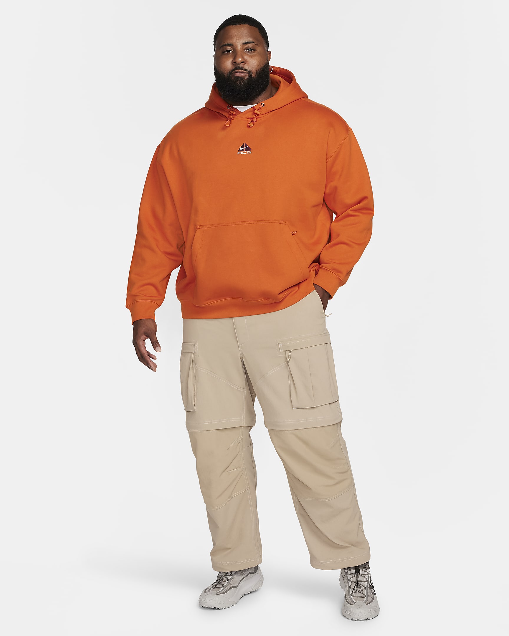 Nike ACG Therma-FIT Fleece Pullover Hoodie - Campfire Orange/Summit White