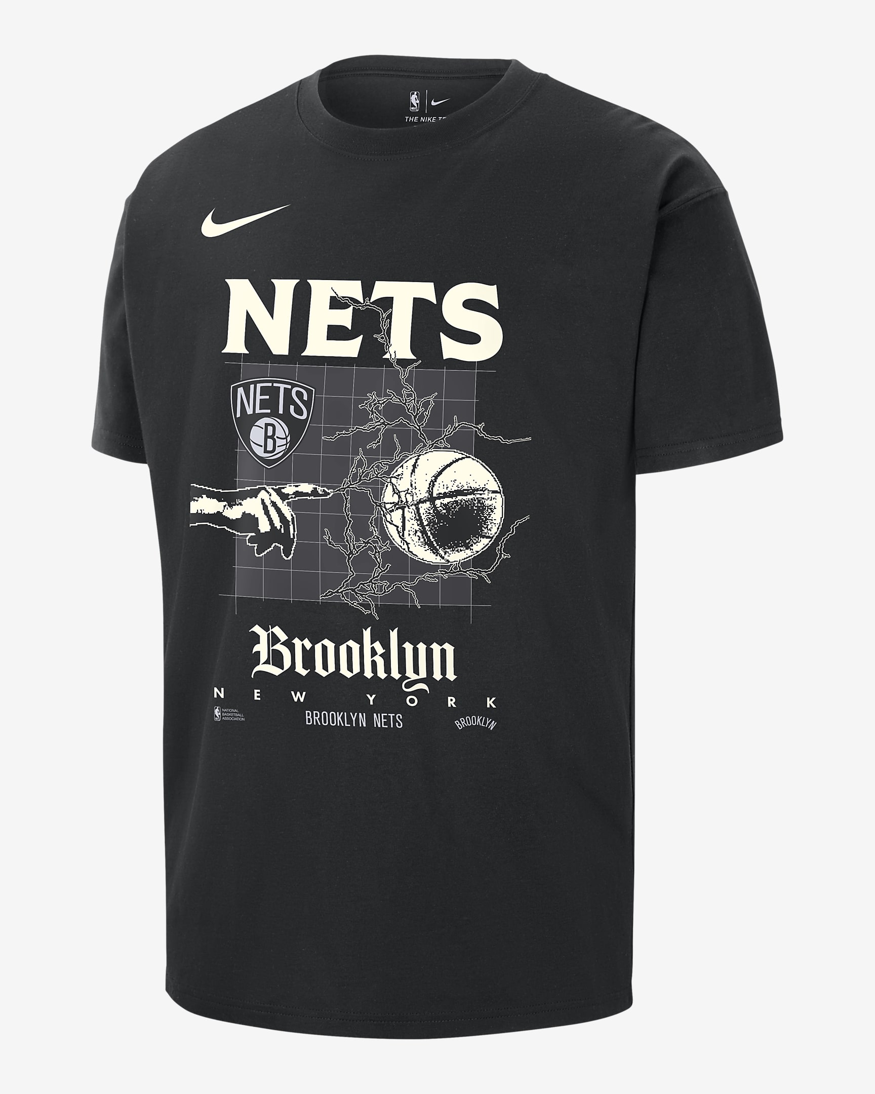Brooklyn Nets Courtside Men's Nike NBA Max90 TShirt. Nike PT