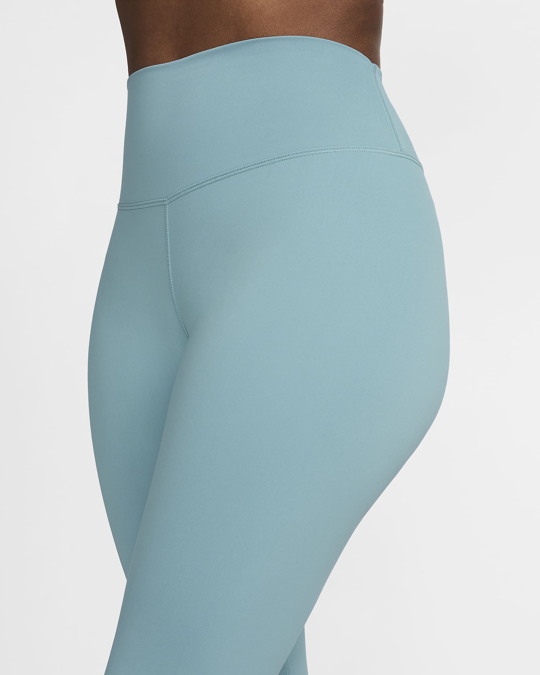 Damskie legginsy o pełnej długości z wysokim stanem Nike One - Denim Turquoise/Czerń